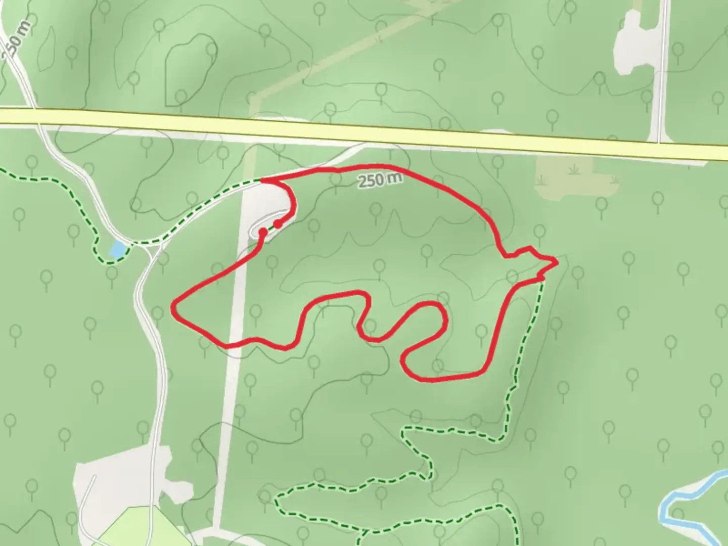 An image depicting the trail McAdoo Trail - Yellow and White Connector 1 Loop and its surrounding area.