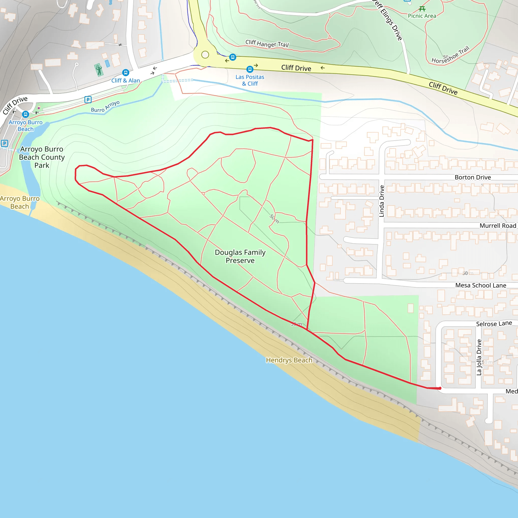 Douglas Family Preserve Loop mobile static map