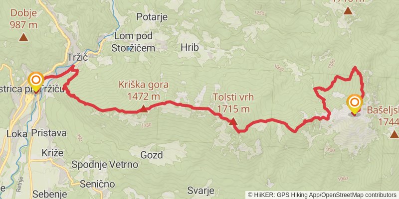 The Slovene Mountain Trail stage 12 Map