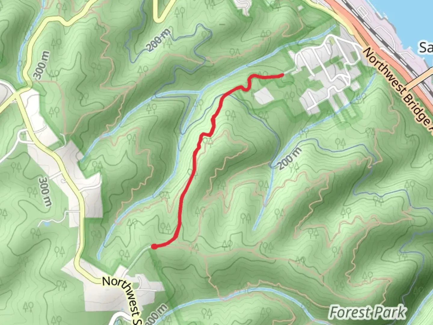 An image depicting the trail Northwest Springville Road and its surrounding area.