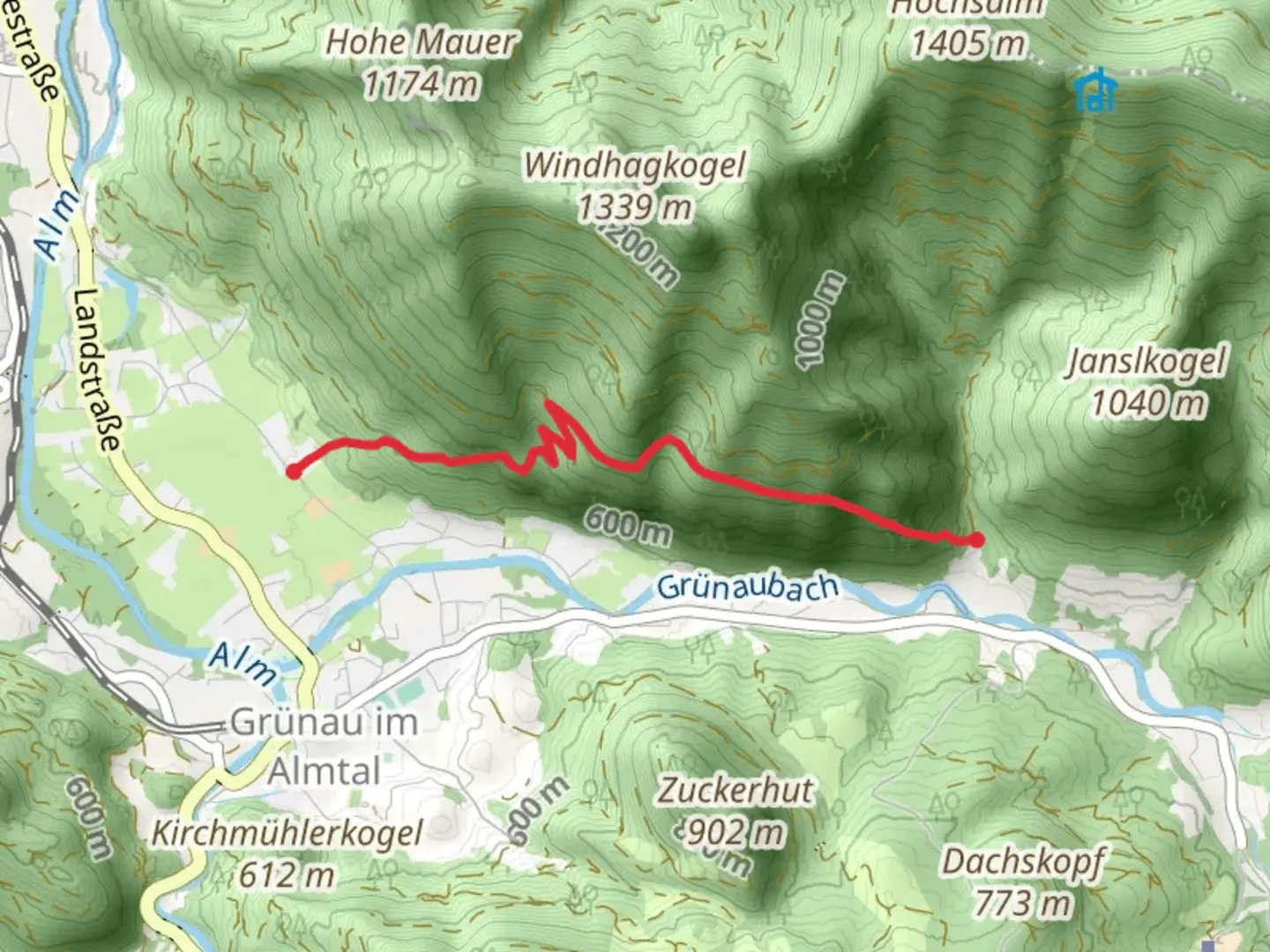 An image depicting the trail Glöckerlweg and its surrounding area.