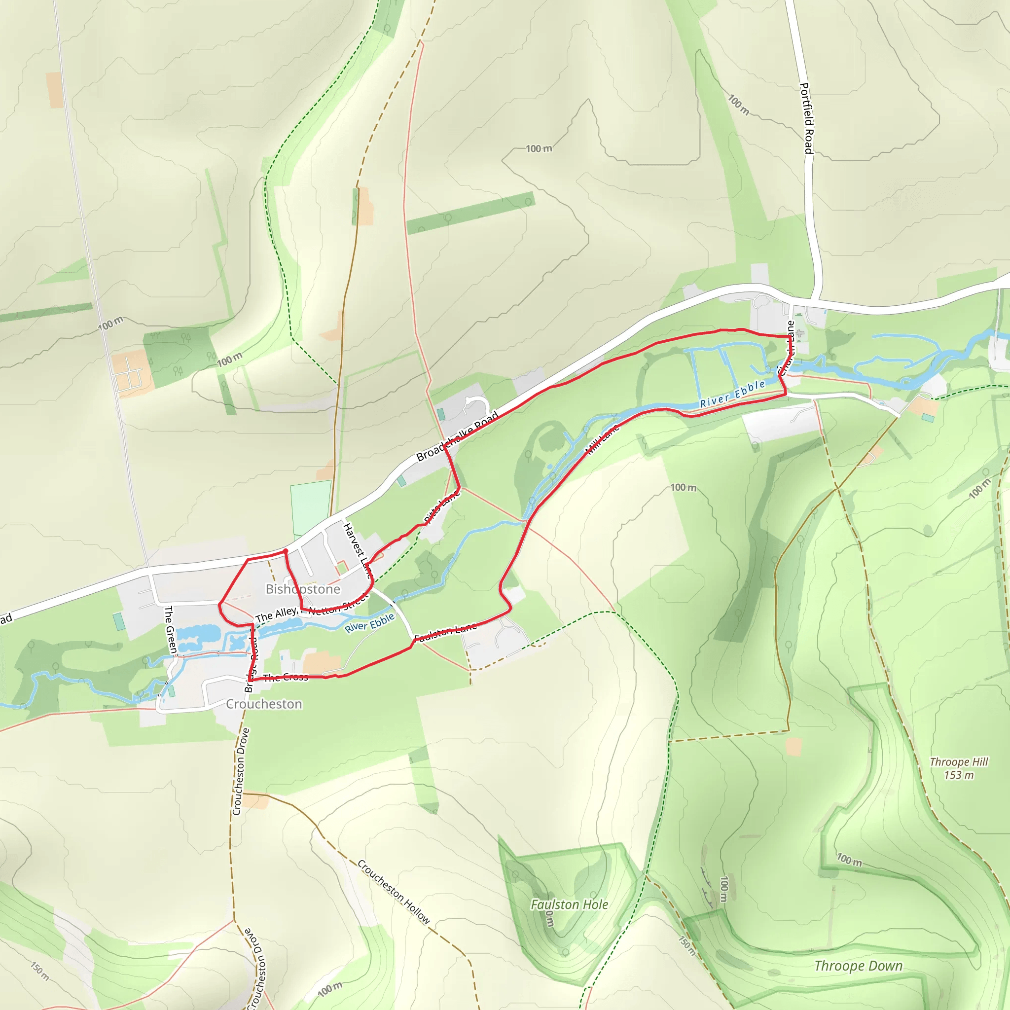 Bishopstone and Meadows Walk mobile static map