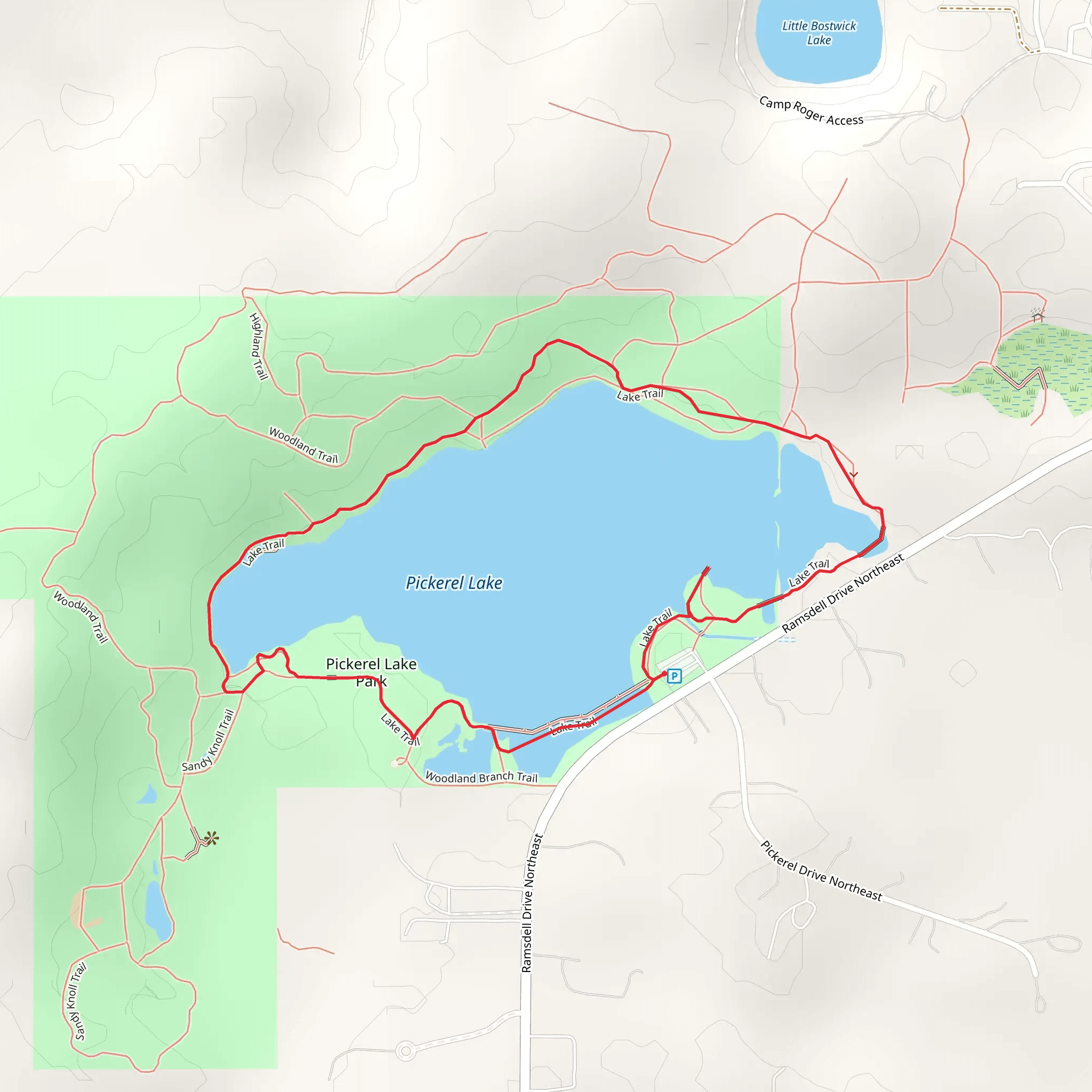 Pickerel Lake Park Loop mobile static map