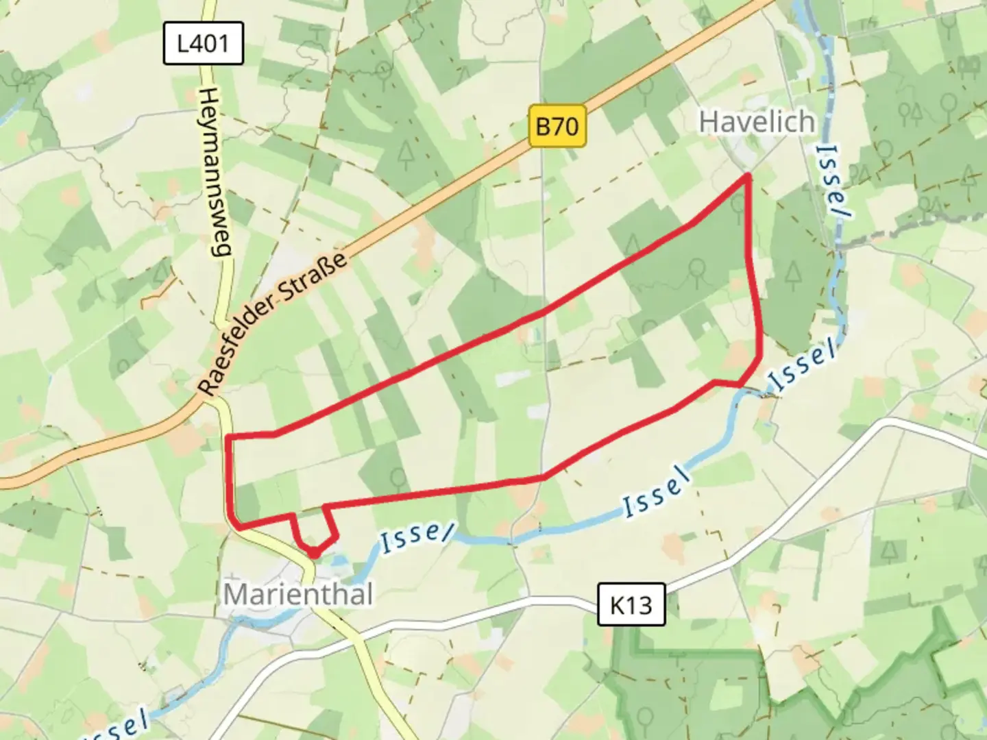 An image depicting the trail Marienthal Rundweg and its surrounding area.