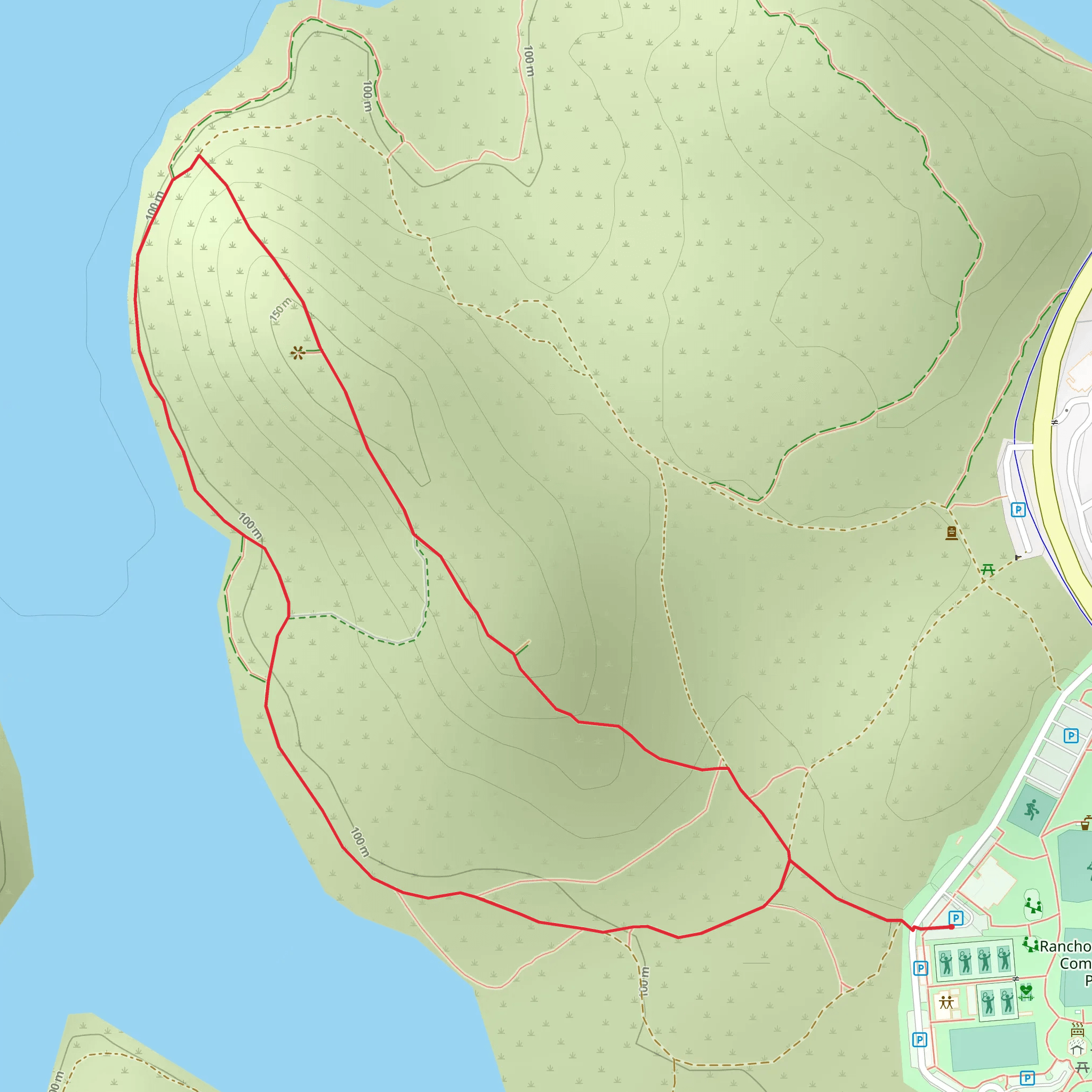 Lake Hodges - Rho Bernardo Park Loop mobile static map