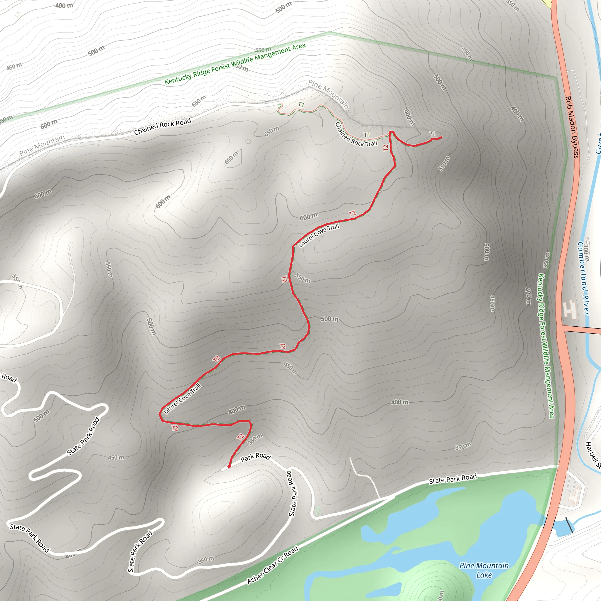 Laurel Cove Trail mobile static map