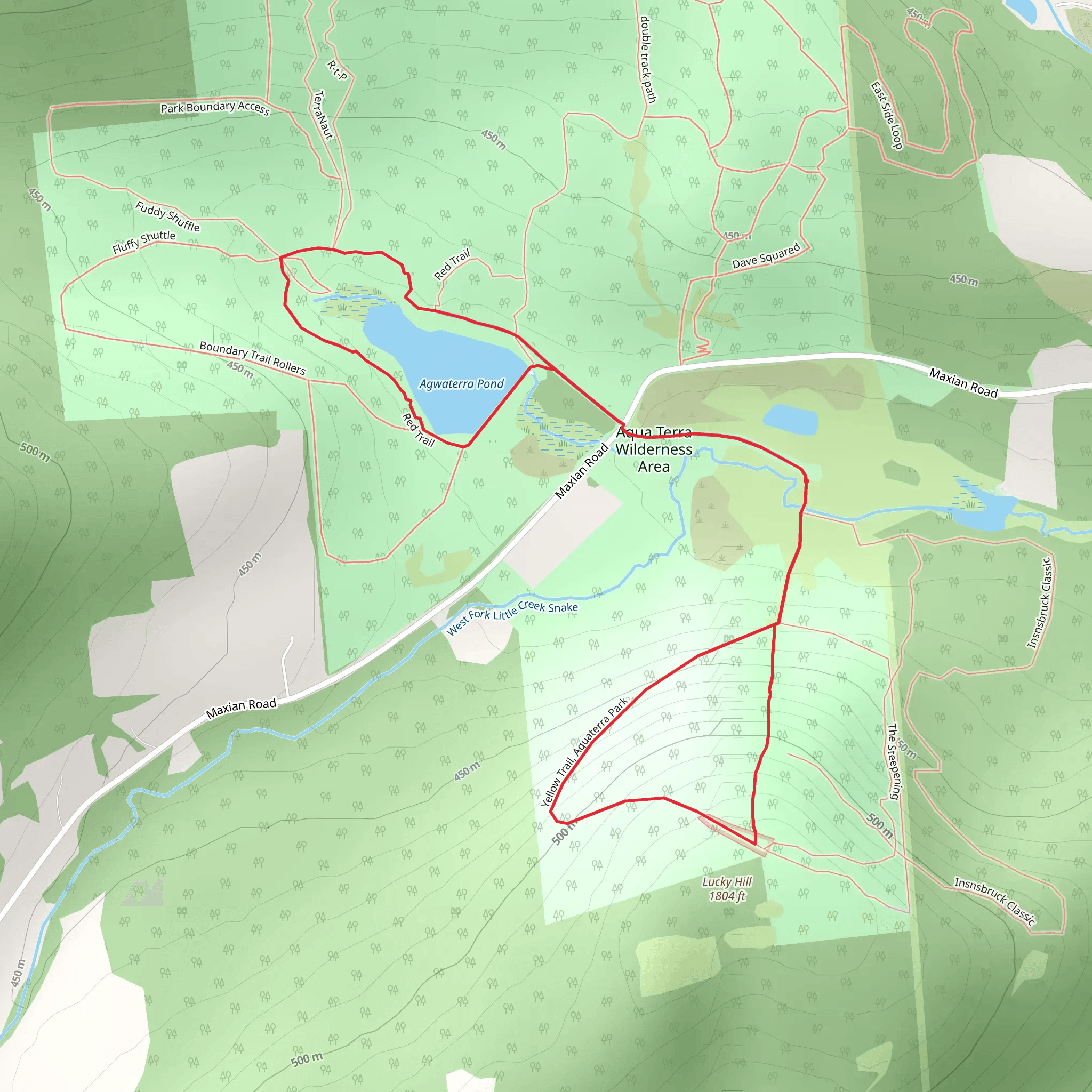 Lucky Hill and Agwaterra Pond Loop mobile static map