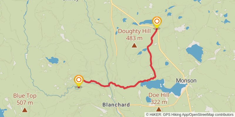 Appalachian Trail Section Hike - Caratunk to Monson stage 4 Map