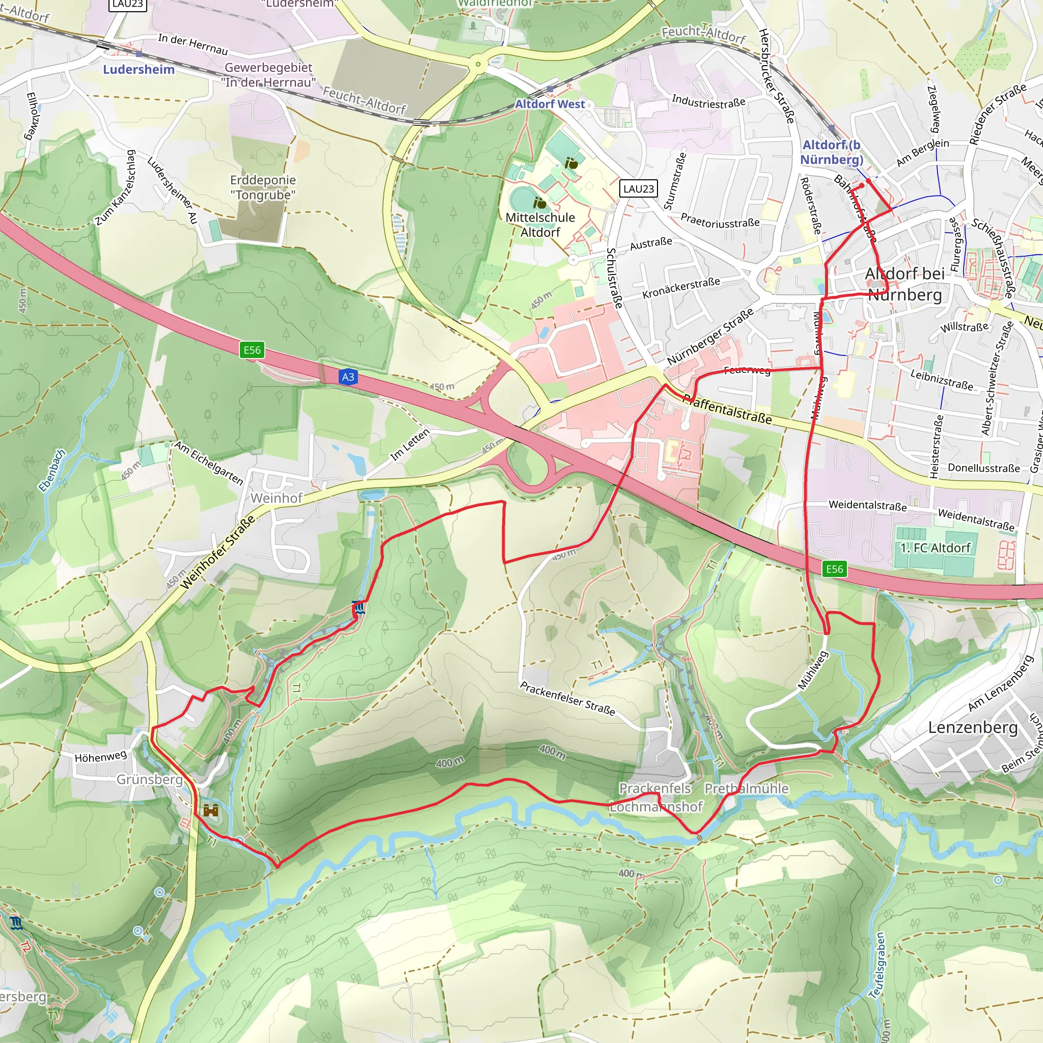 Teufelskirche Loop via Zeidlerweg mobile static map
