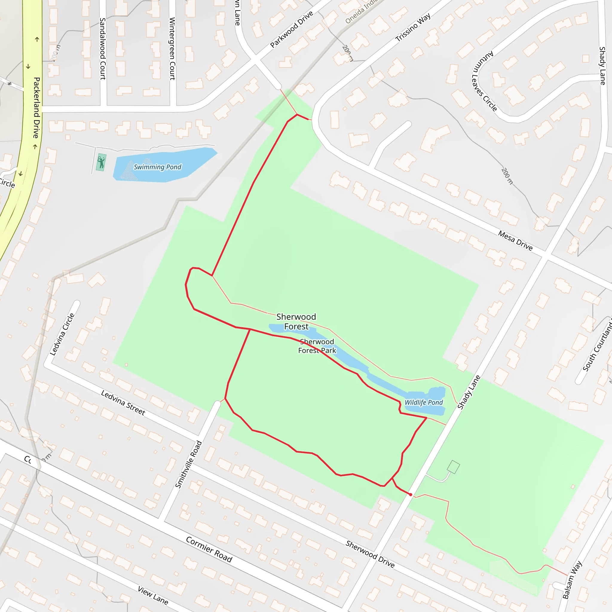 Sherwood Forest Loop mobile static map