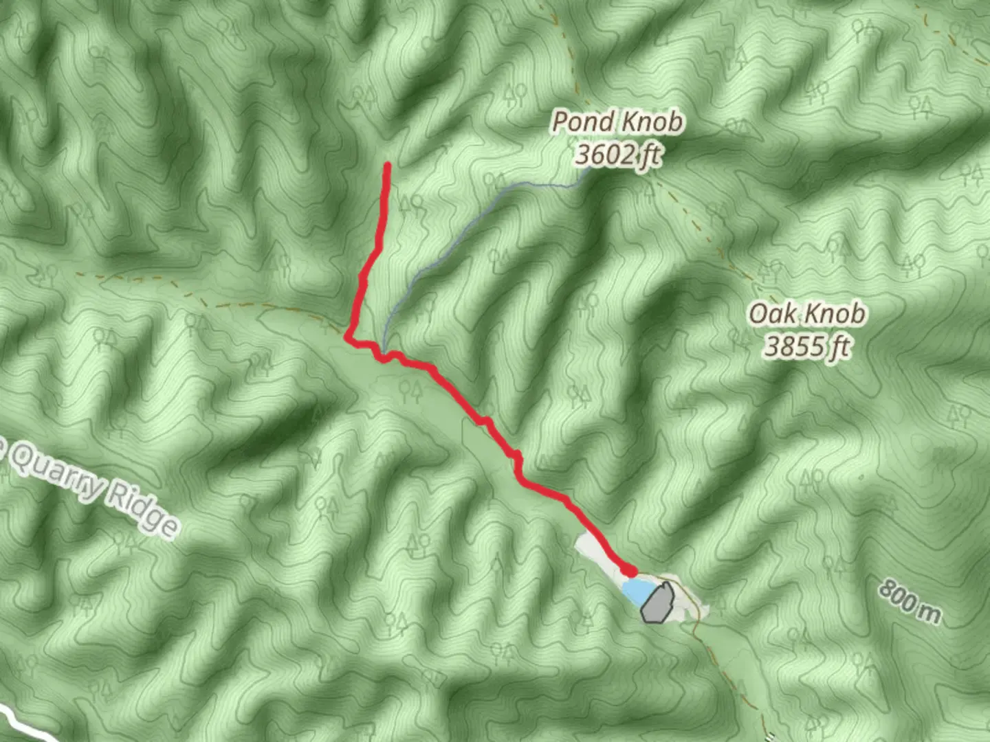 An image depicting the trail Slate Springs Trail via Hone Quarry and its surrounding area.