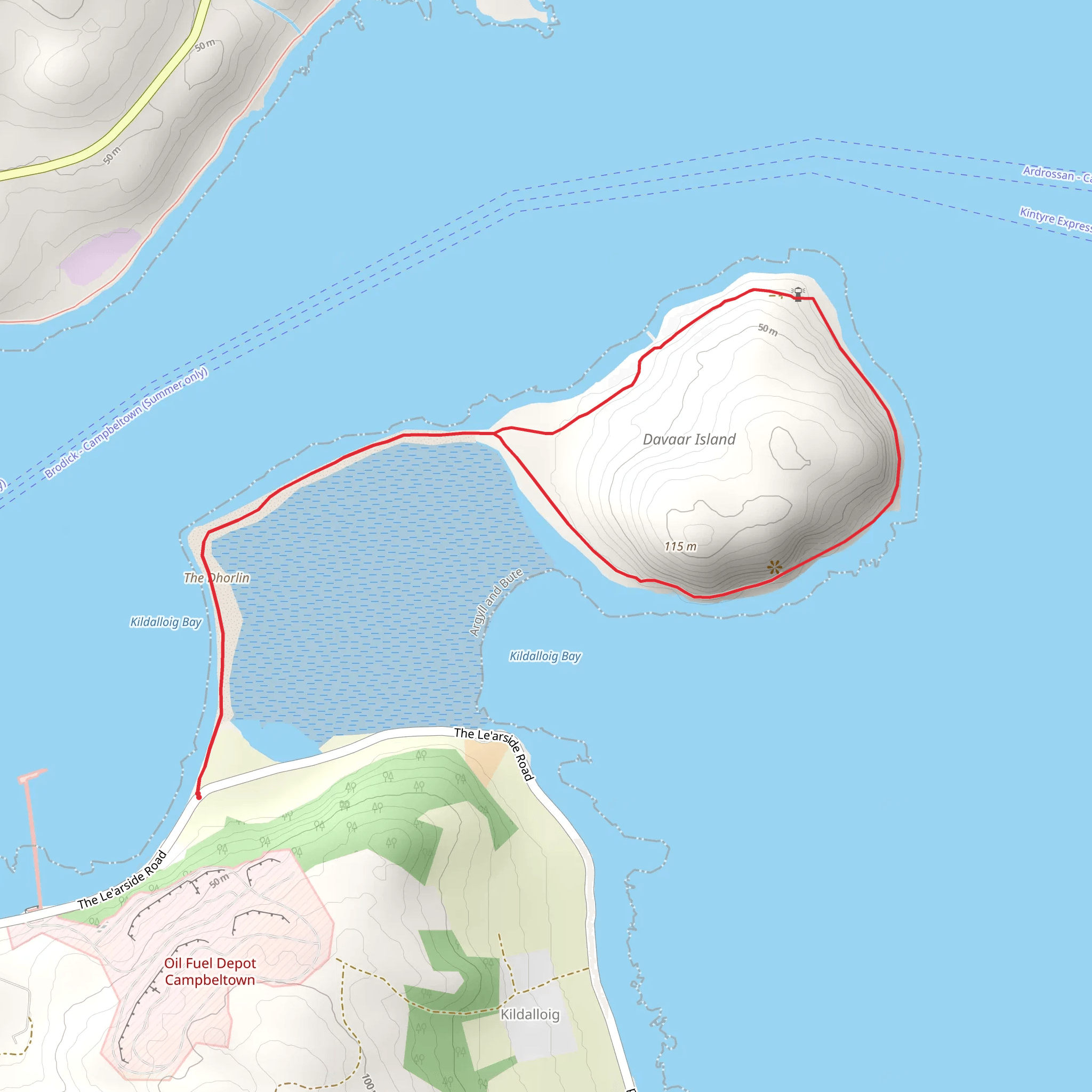 Island Davaar and Crucifixion Cave Loop mobile static map