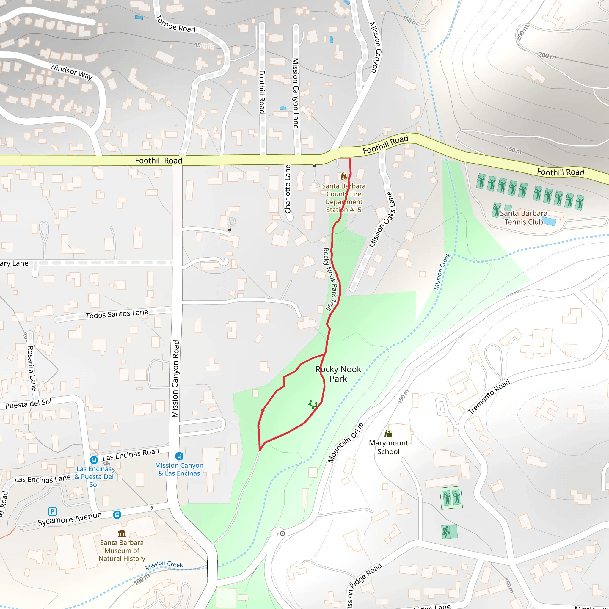 Rocky Nook Park Loop mobile static map