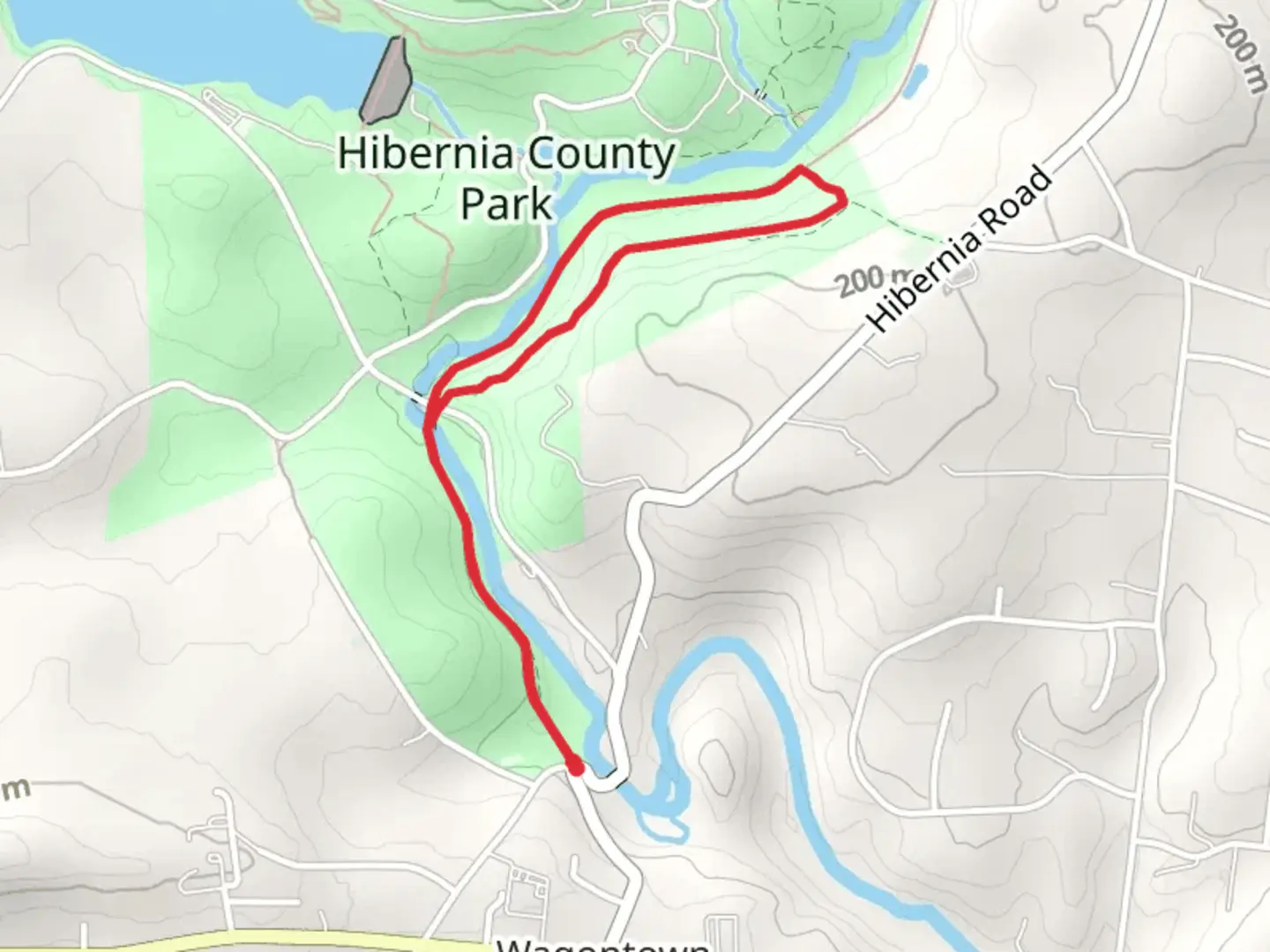 An image depicting the trail West Branch Brandywine Creek from Wagontown Road and its surrounding area.