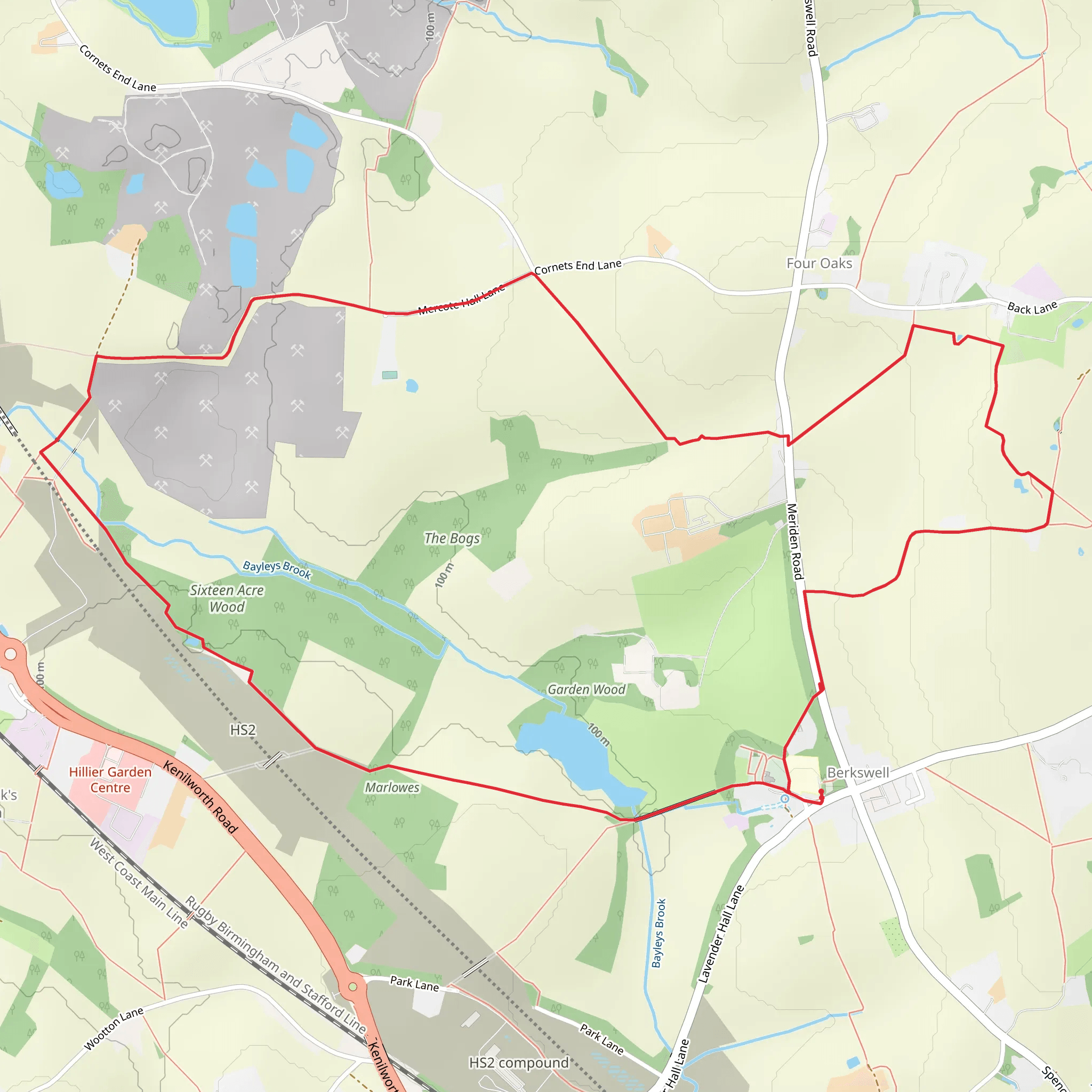 Berkswell Loop - West mobile static map
