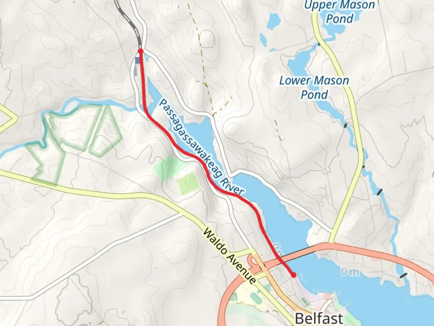 An image depicting the trail Passagassawakeag River Trail and its surrounding area.