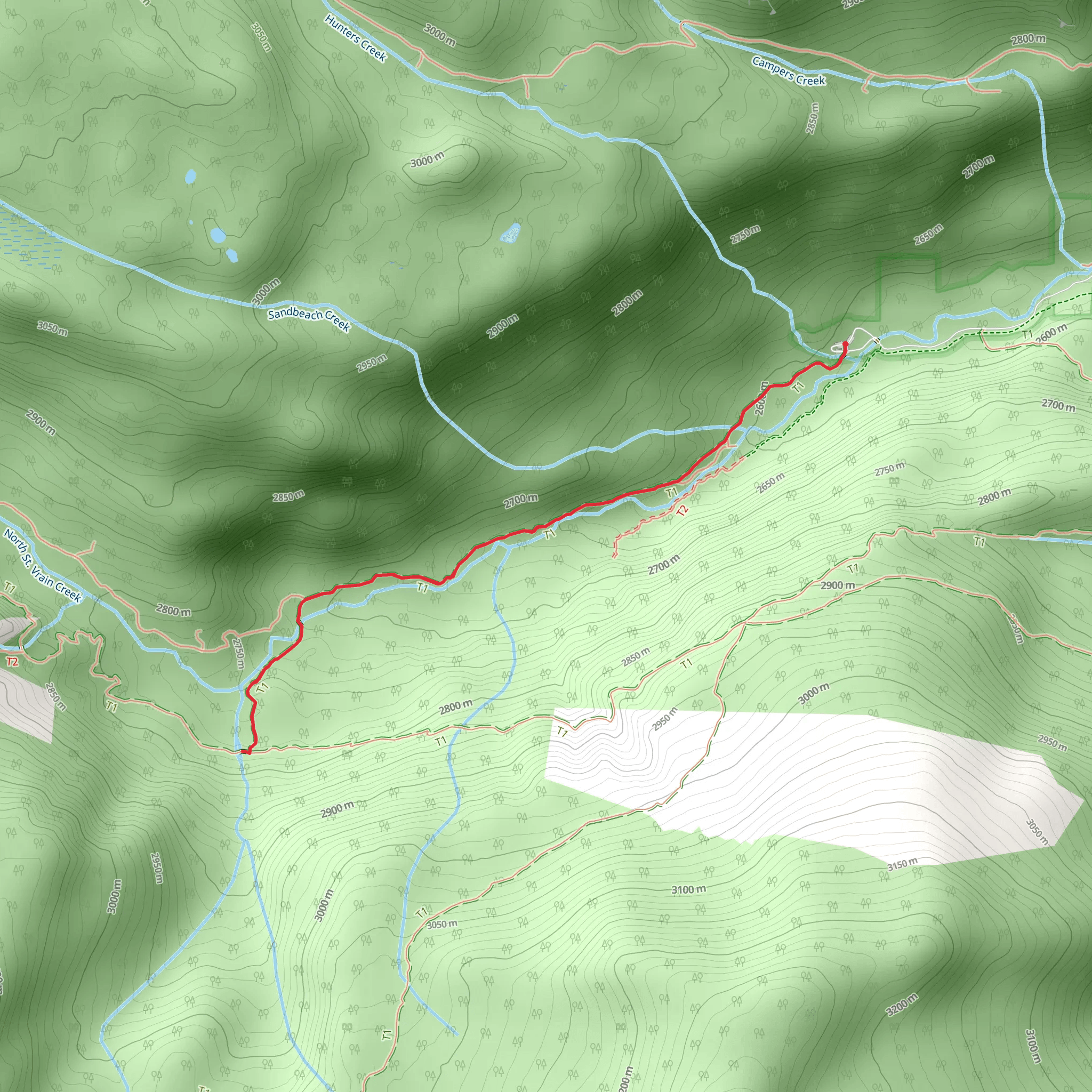 Calypso Cascades via Wild Basin Trail mobile static map