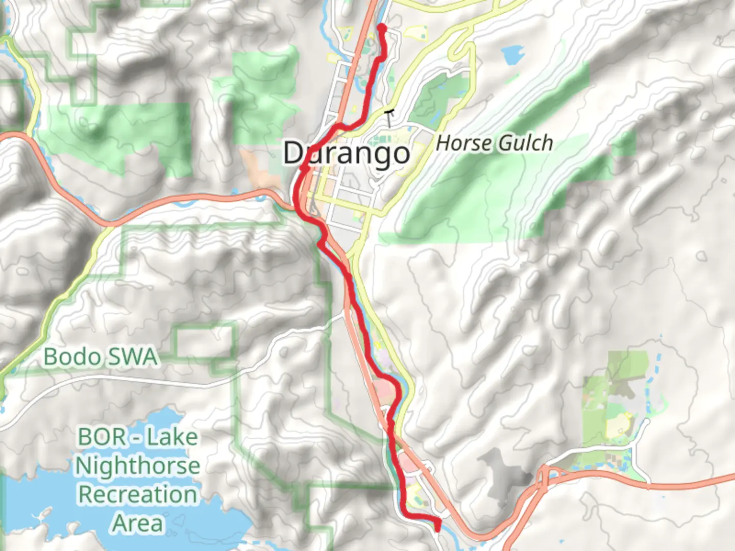 An image depicting the trail Animas River Trail System - Memorial Park and its surrounding area.