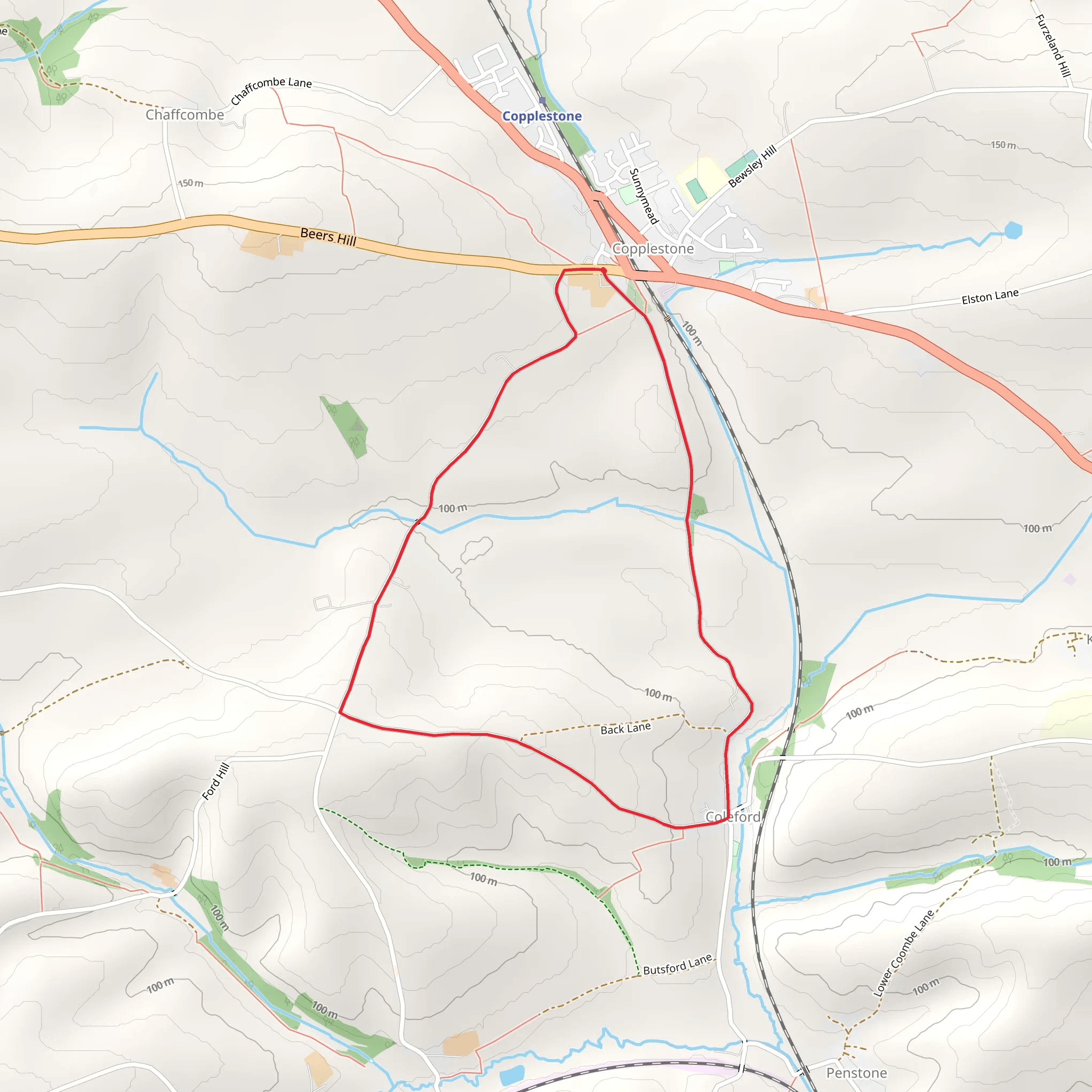 Copplestone Loop mobile static map