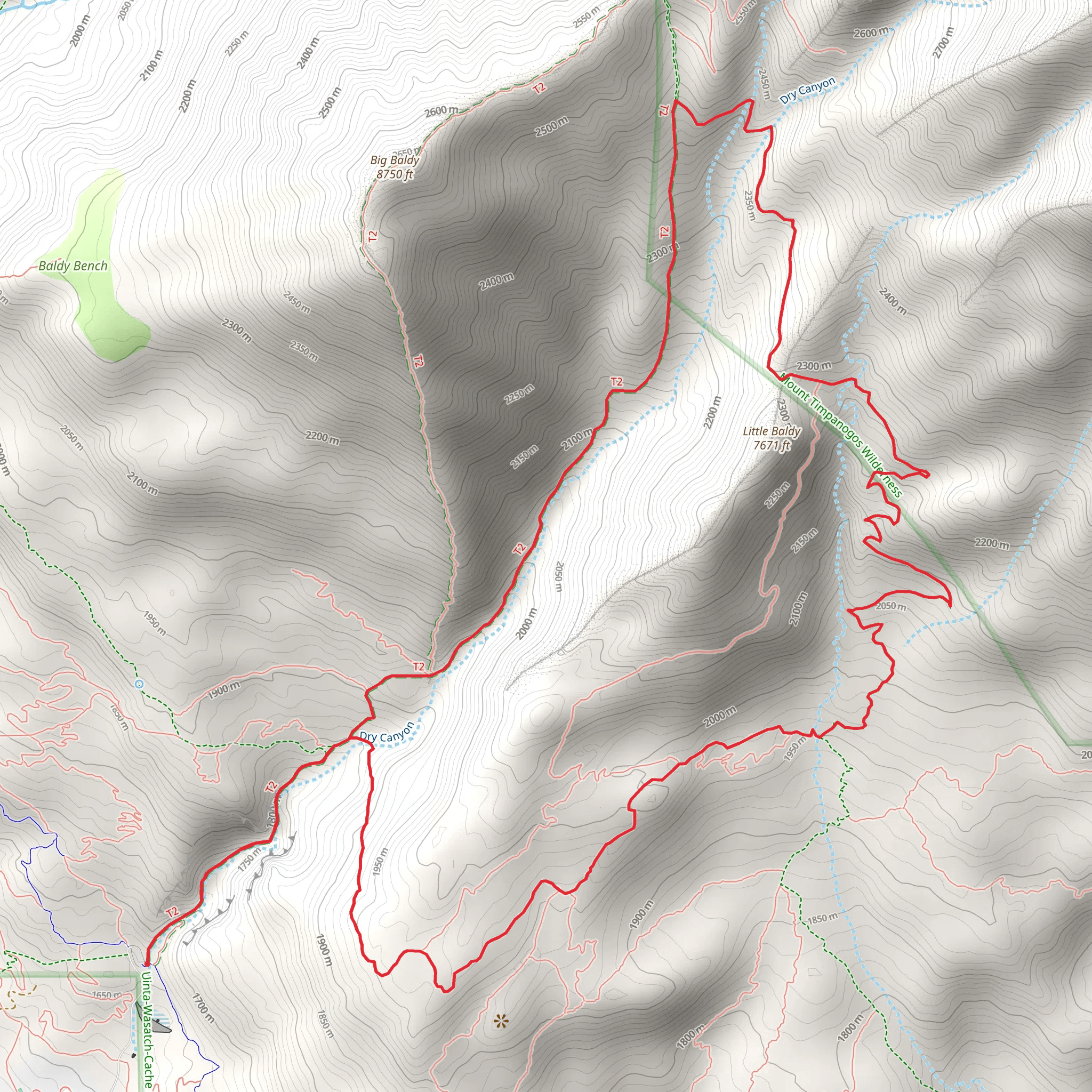 Dry Canyon Trail and Little Baldy Trail mobile static map