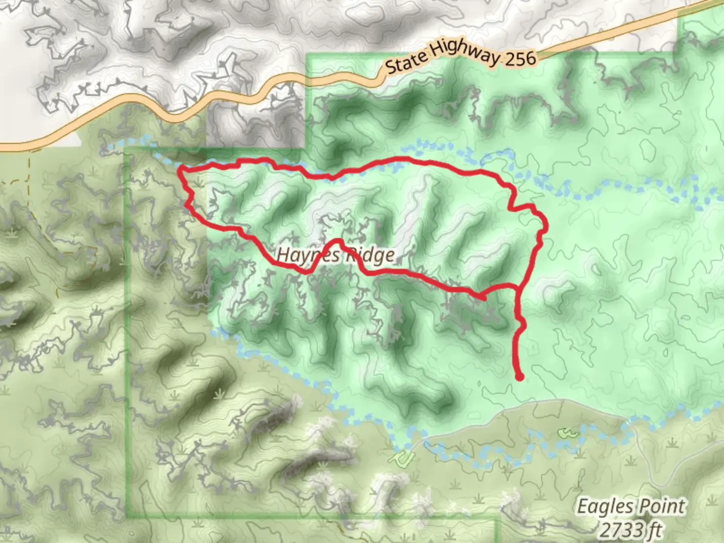 An image depicting the trail Trail B - Haynes Ridge and Trail C - Upper Canyon Trail Loop and its surrounding area.