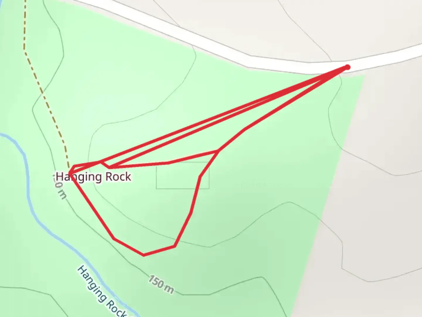 An image depicting the trail Hanging Rock Road Loop and its surrounding area.