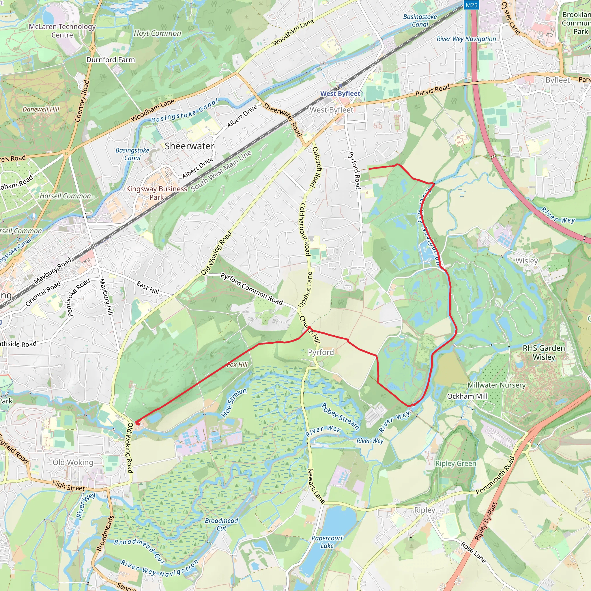 River Wey Navigation via The Sheep Way mobile static map