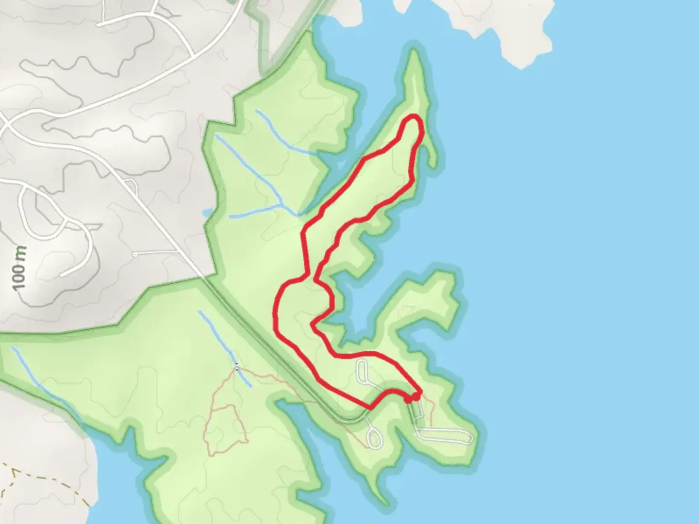 An image depicting the trail Red Loop Trail and its surrounding area.