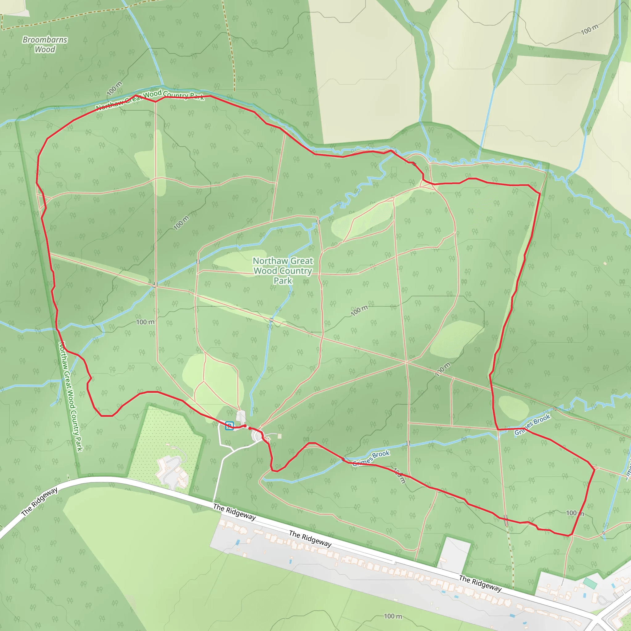 Northaw Great Wood Loop mobile static map