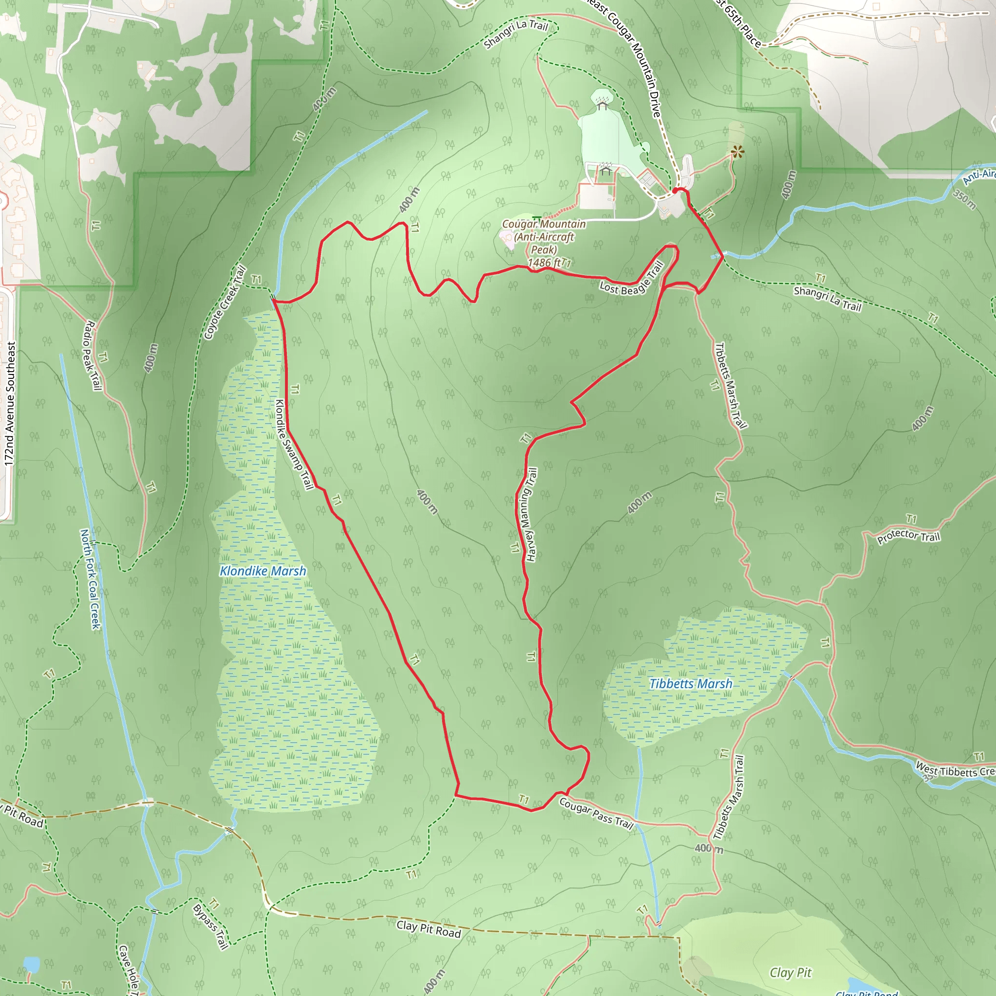 Cougar Mountain Loop mobile static map