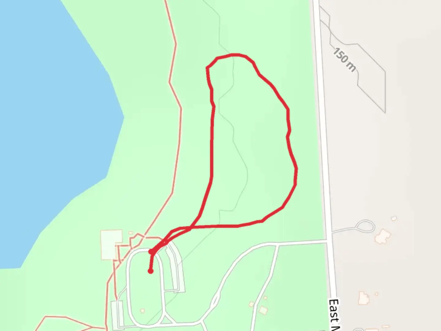 An image depicting the trail Lake Loop Trail near Mud lake and its surrounding area.