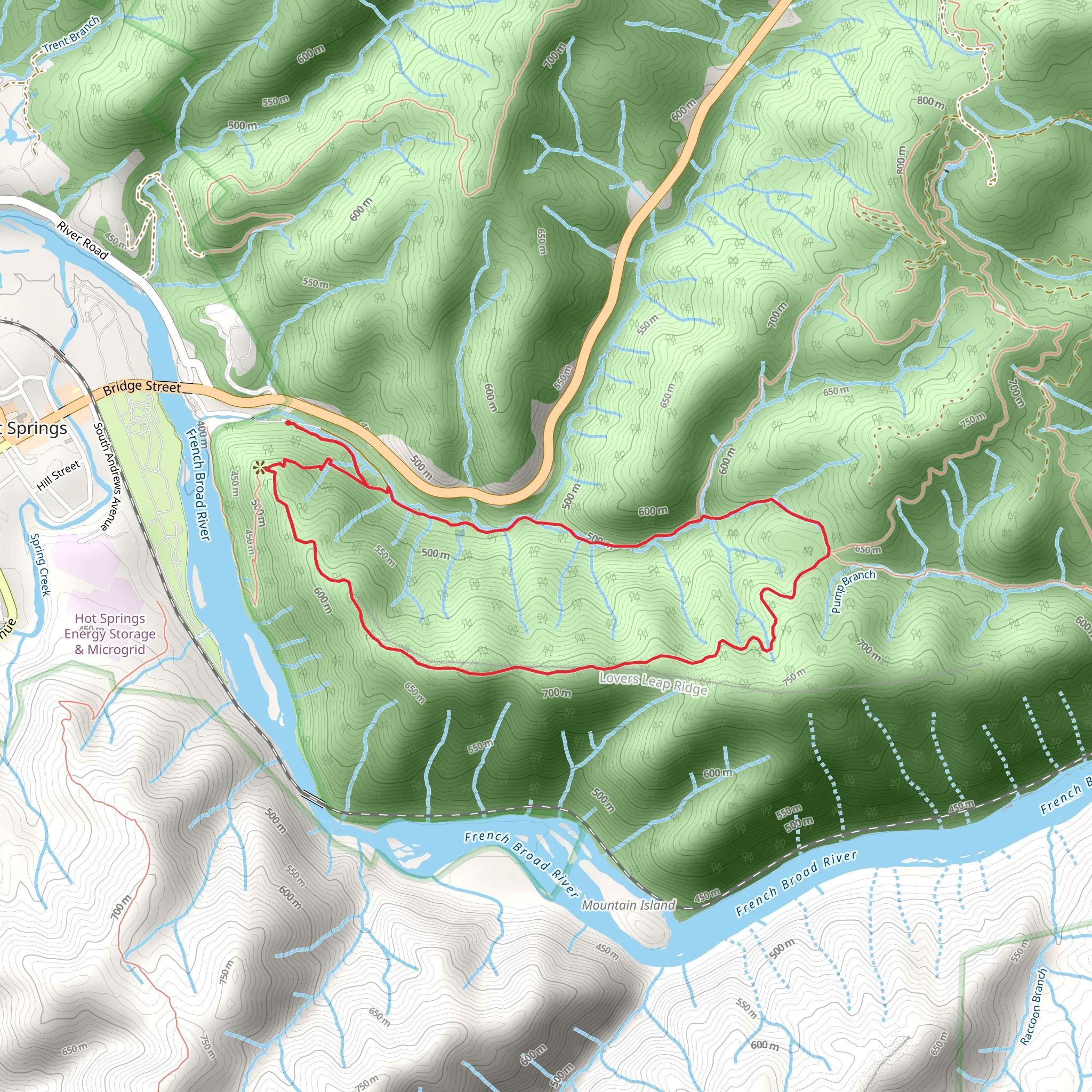 Pump Gap and Appalachian Trail Loop mobile static map