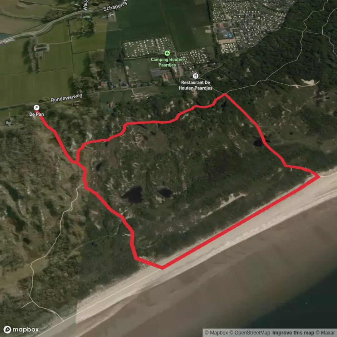 An image depicting the trail Kakelenbrug and Observatiepunt Loop and its surrounding area.