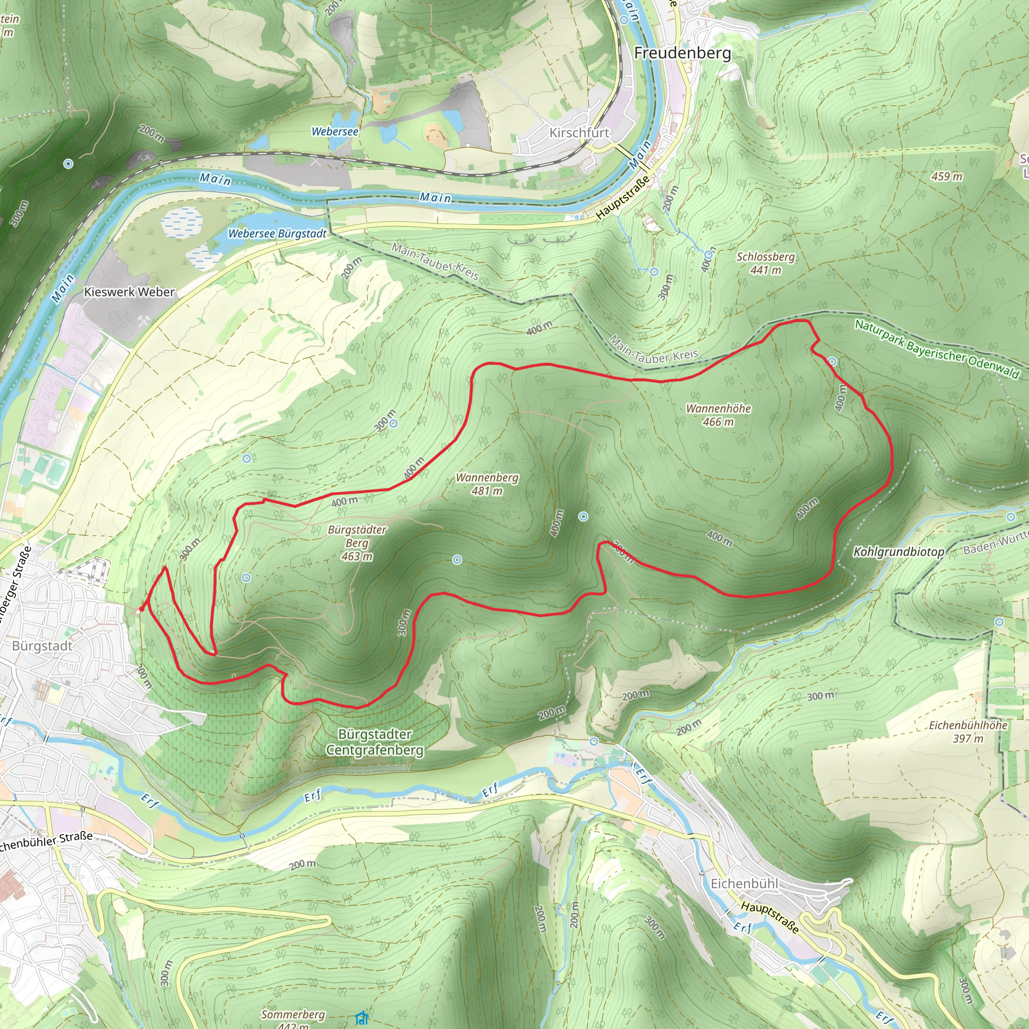 Amtsweg and Nibelungensteig mobile static map