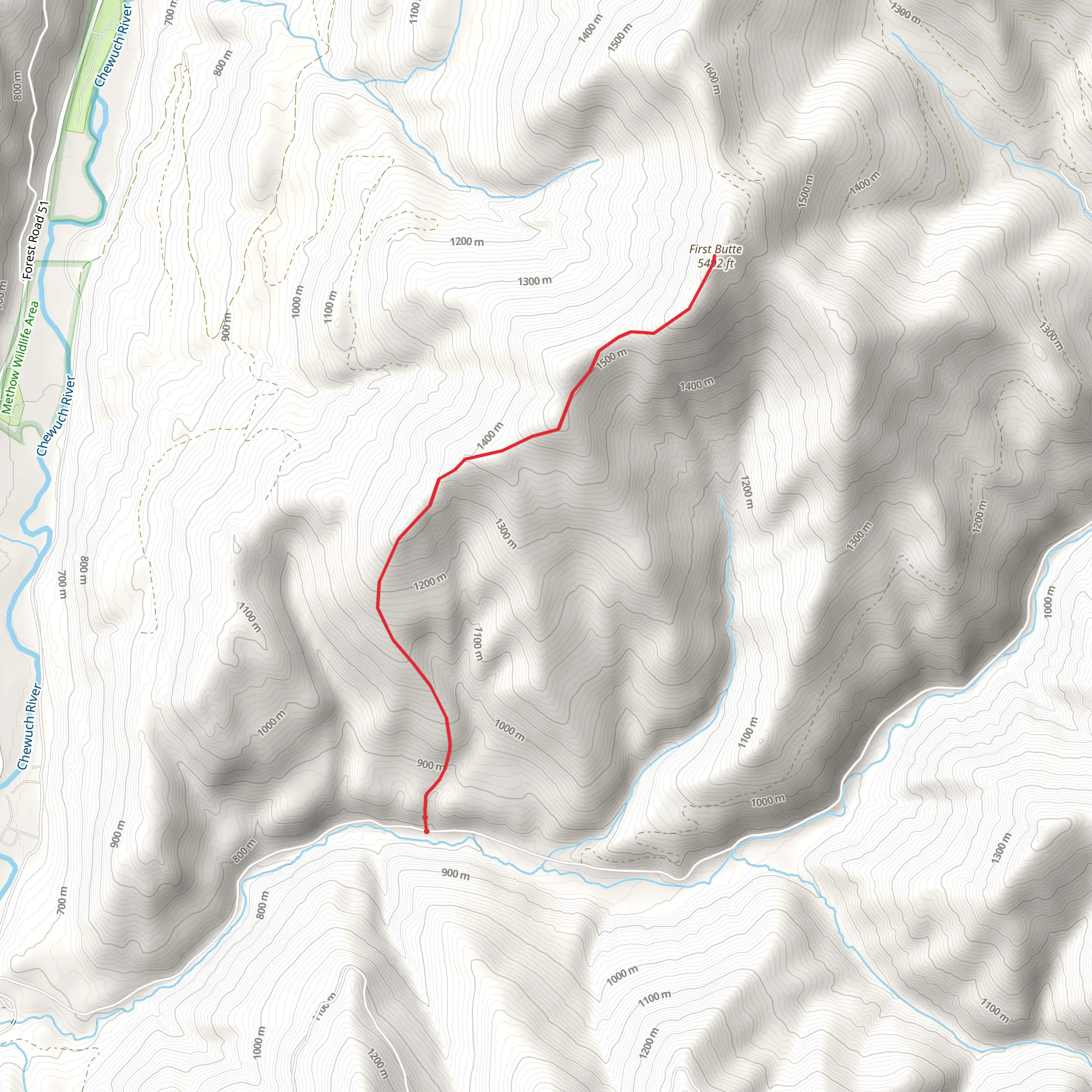 First Butte Trail mobile static map