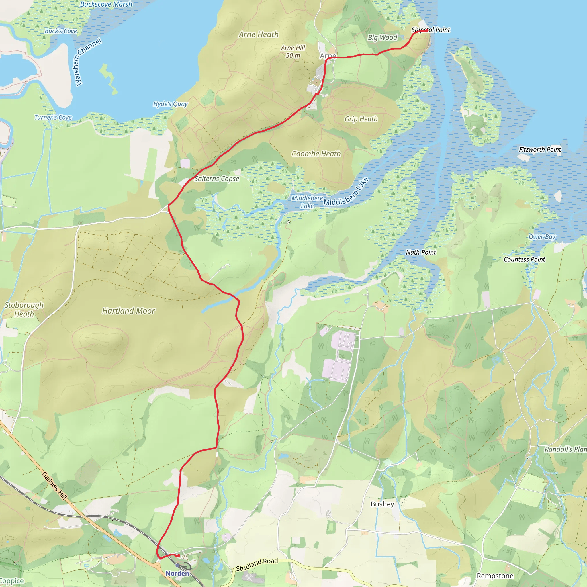 Shipstal Beach Walk from Norden mobile static map