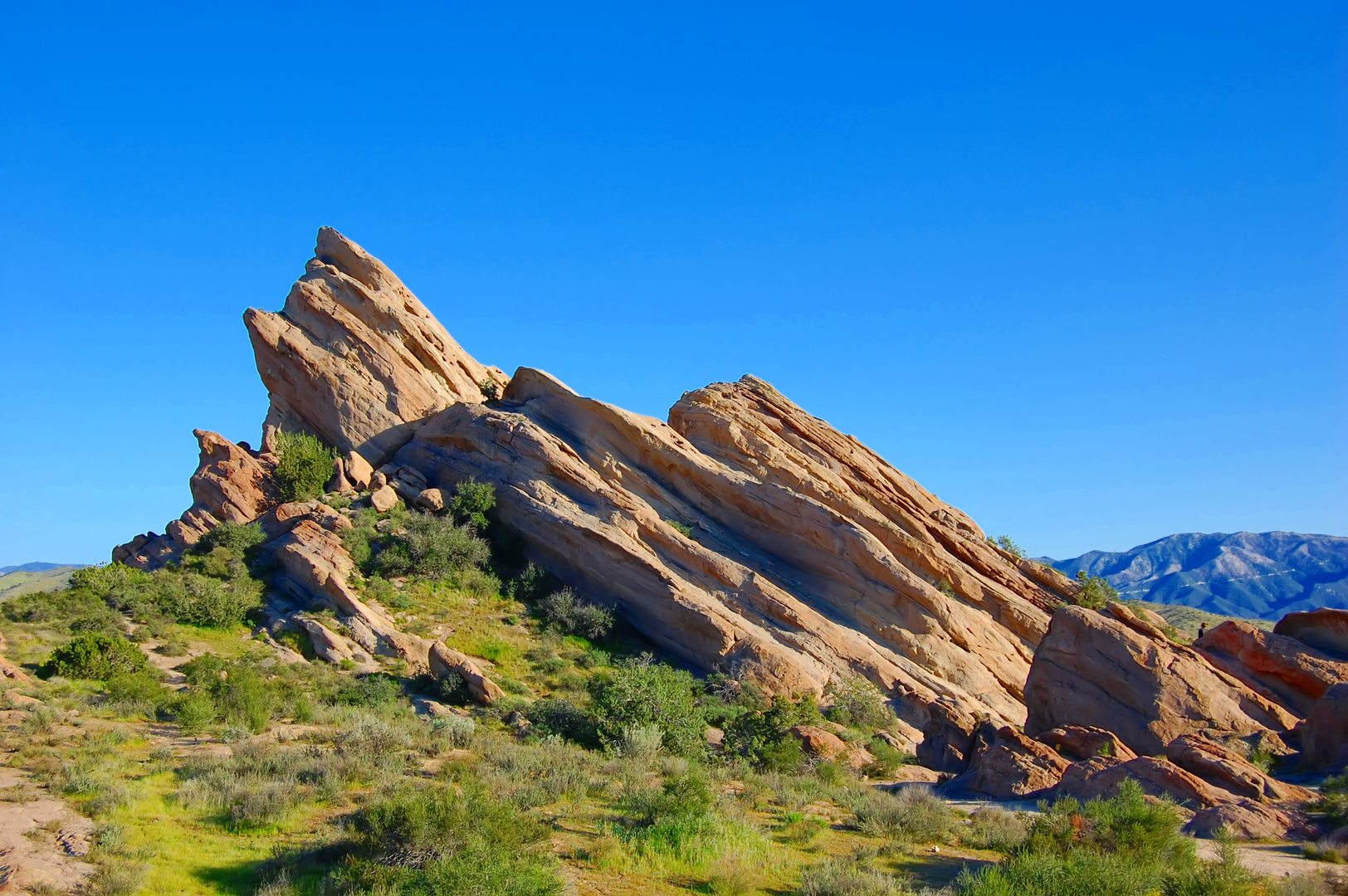 An image depicting the trail Vasquez Rocks Loop via PCT and its surrounding area.