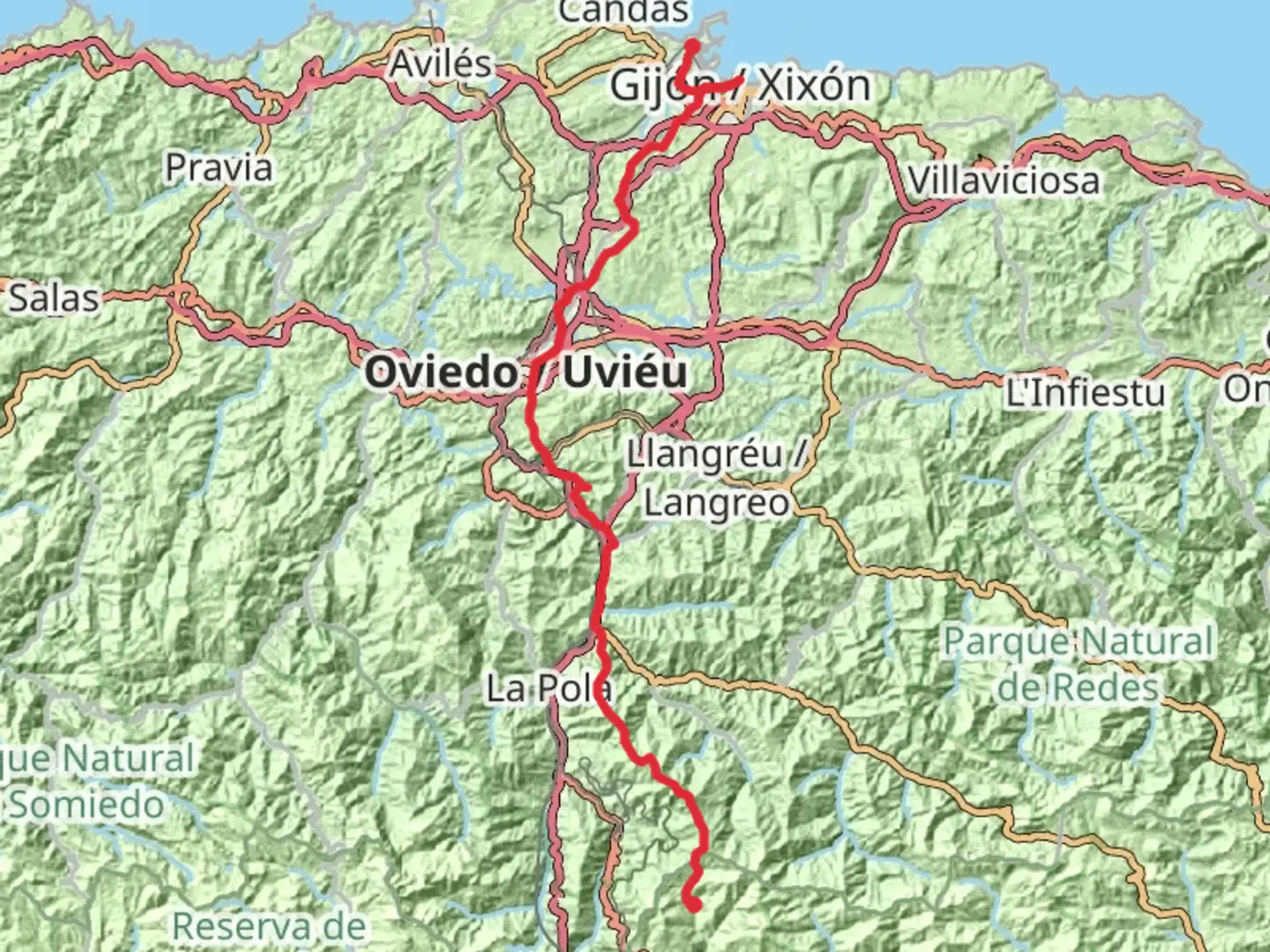 An image depicting the trail GR 100 Via De La Plata and its surrounding area.