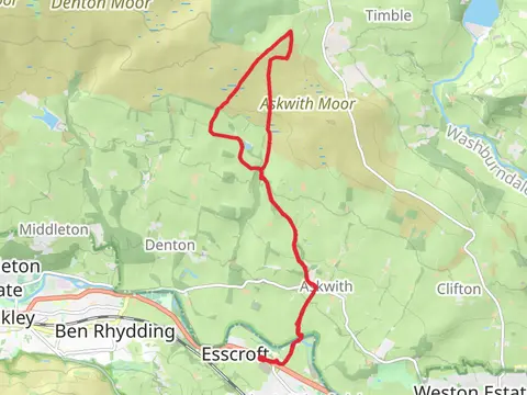 Ellercarr Pike and High Round Hill Loop from Burley in Wharfedale