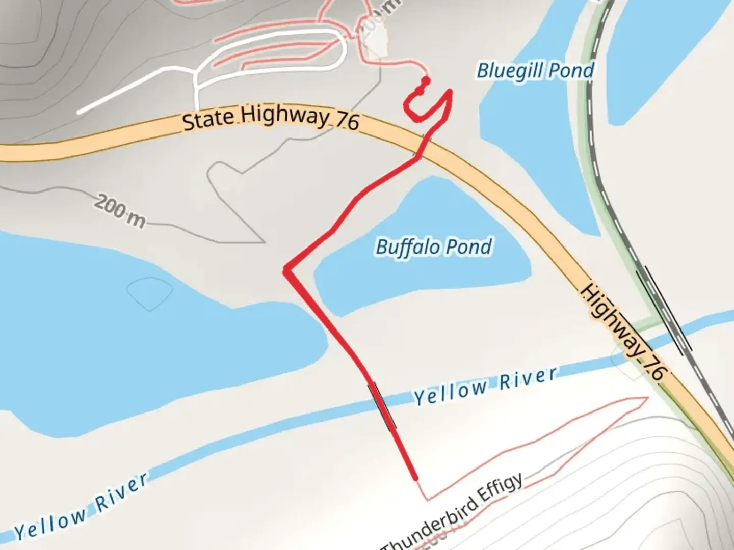 An image depicting the trail Buffalo Pond and Yellow River and its surrounding area.