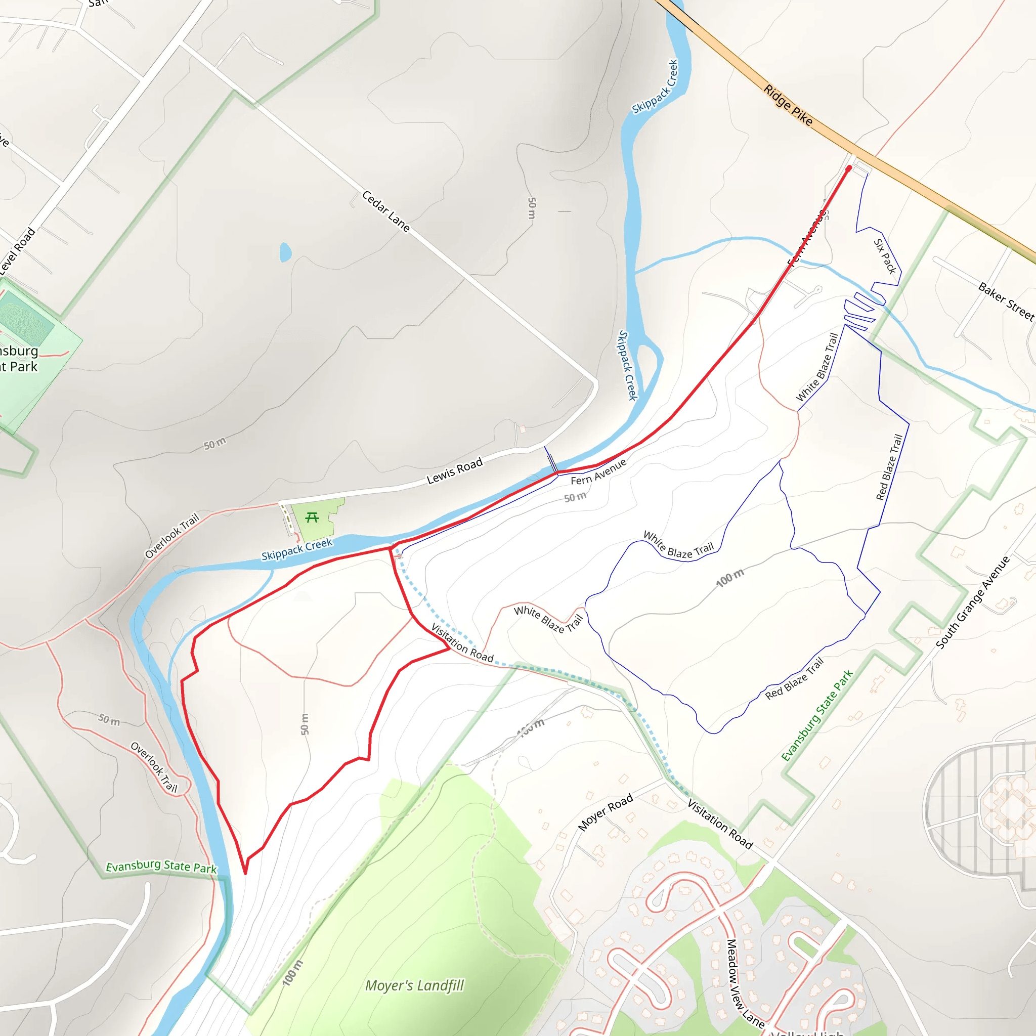 Skippack Creek Loop mobile static map
