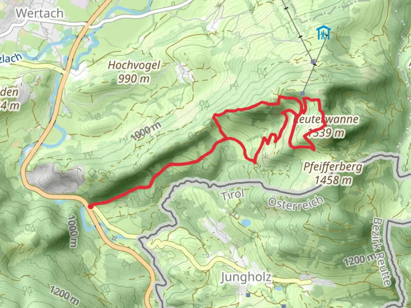 An image depicting the trail Reuterwanne Loop and its surrounding area.