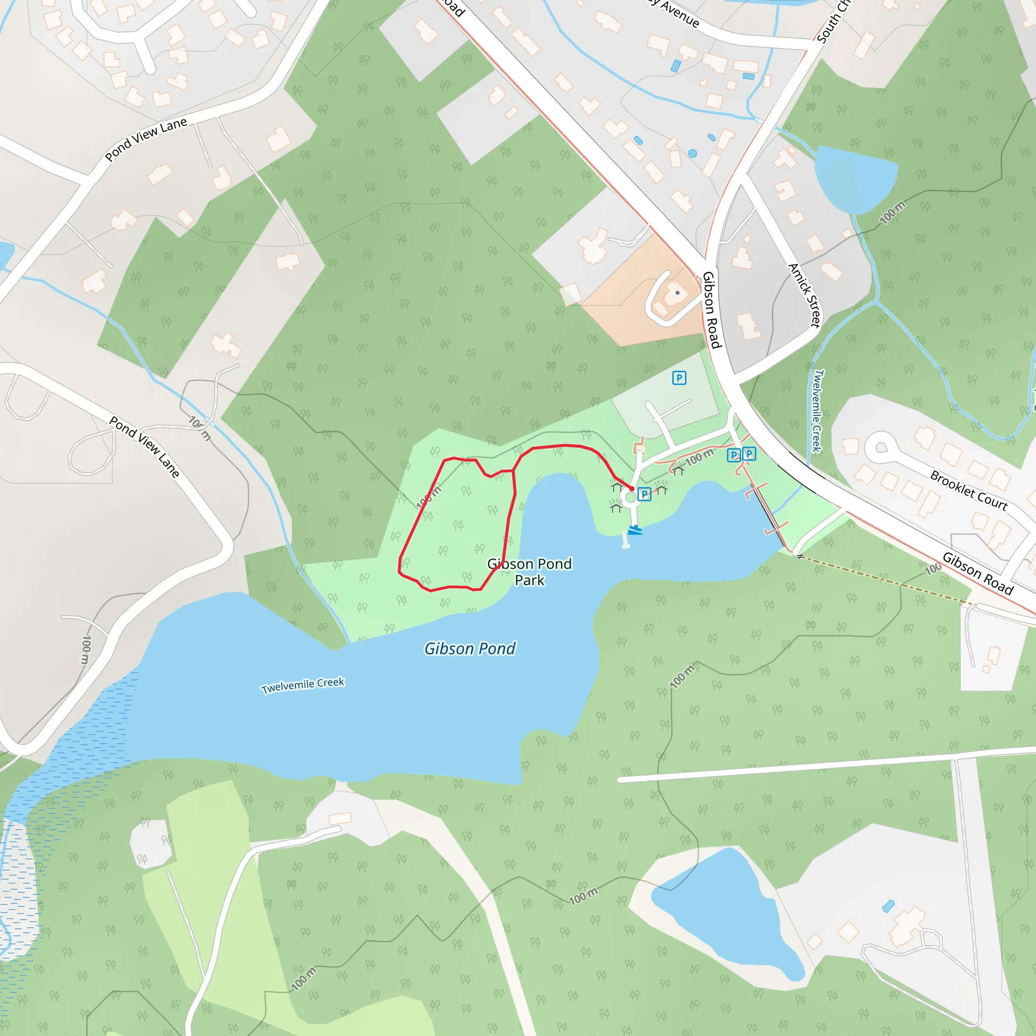 Gibson Pond Park Loop mobile static map
