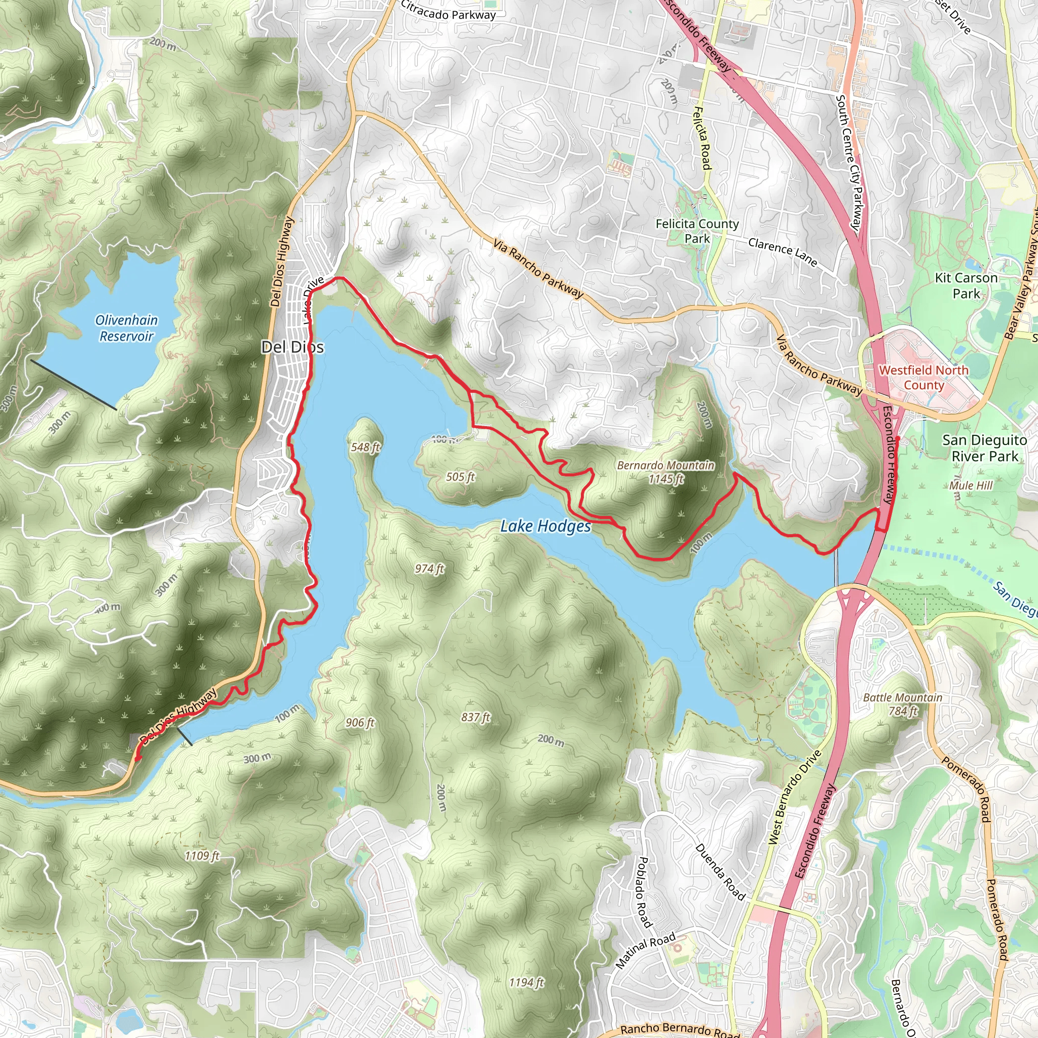 Coast to Crest Trail mobile static map