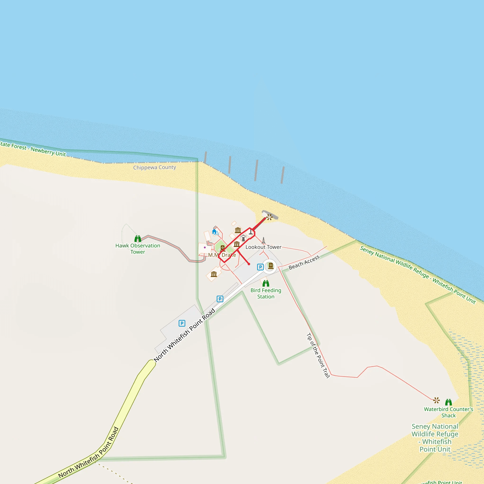North Whitefish Point Road Loop mobile static map