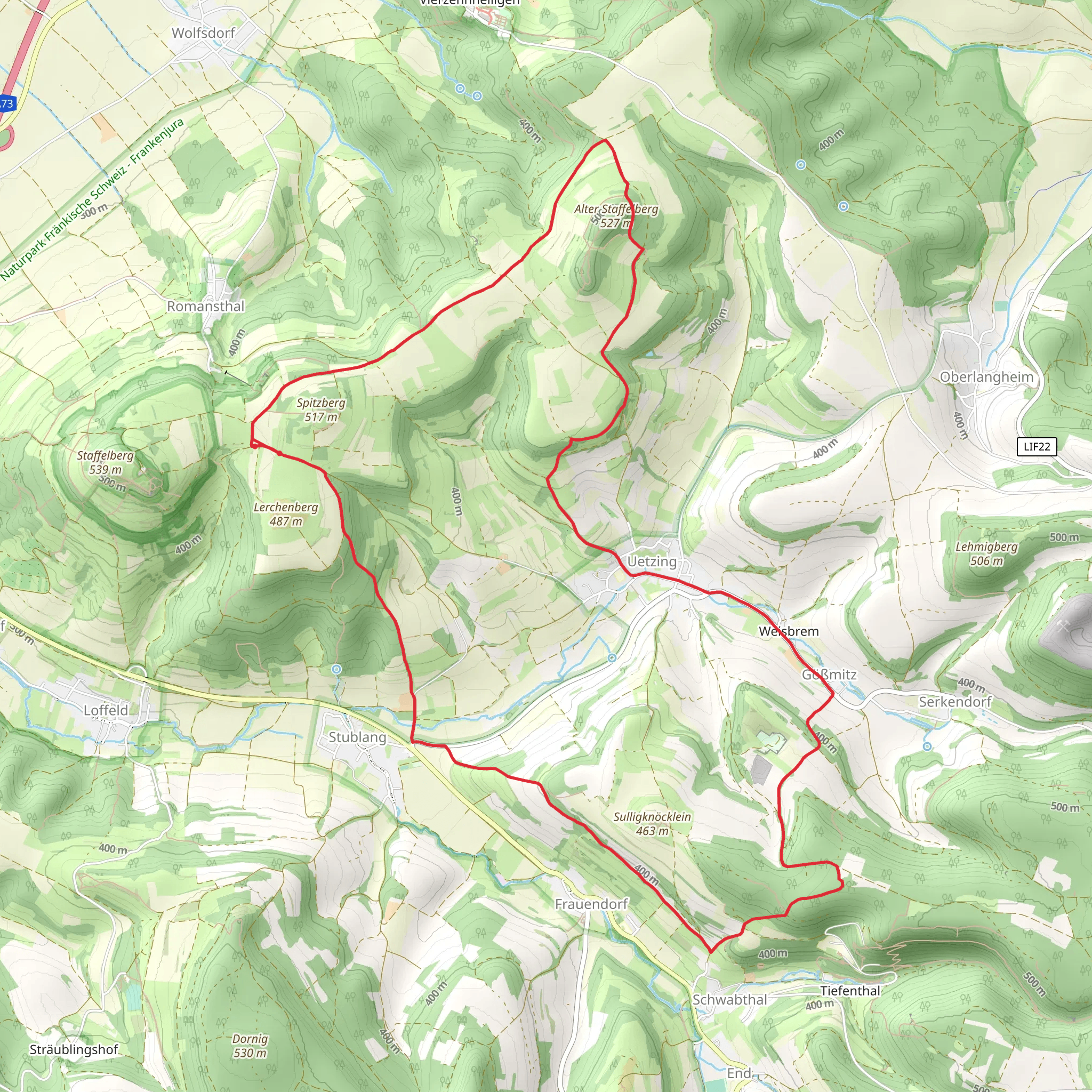 Keltenweg G Loop mobile static map
