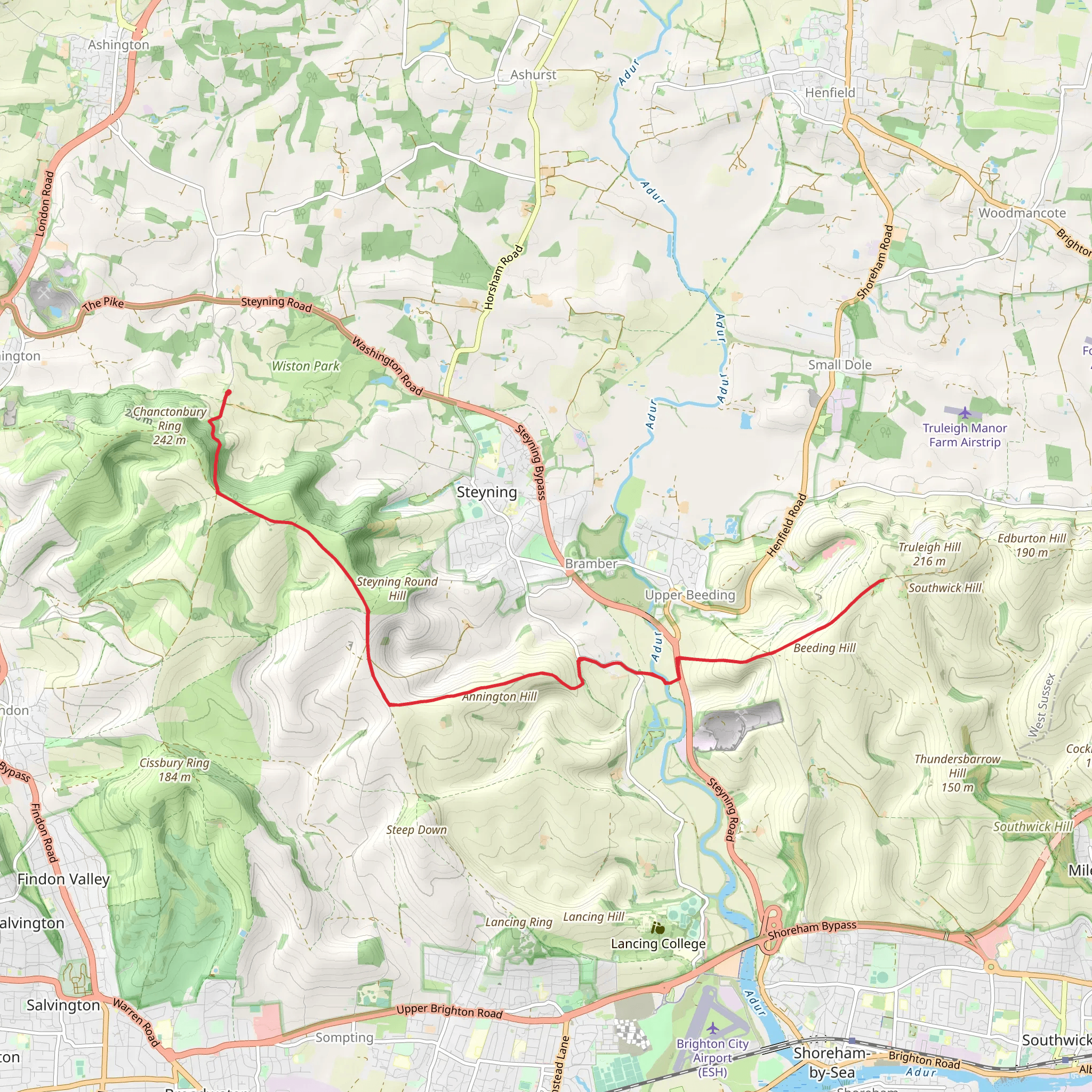 Yha Truleigh Hill Walk mobile static map