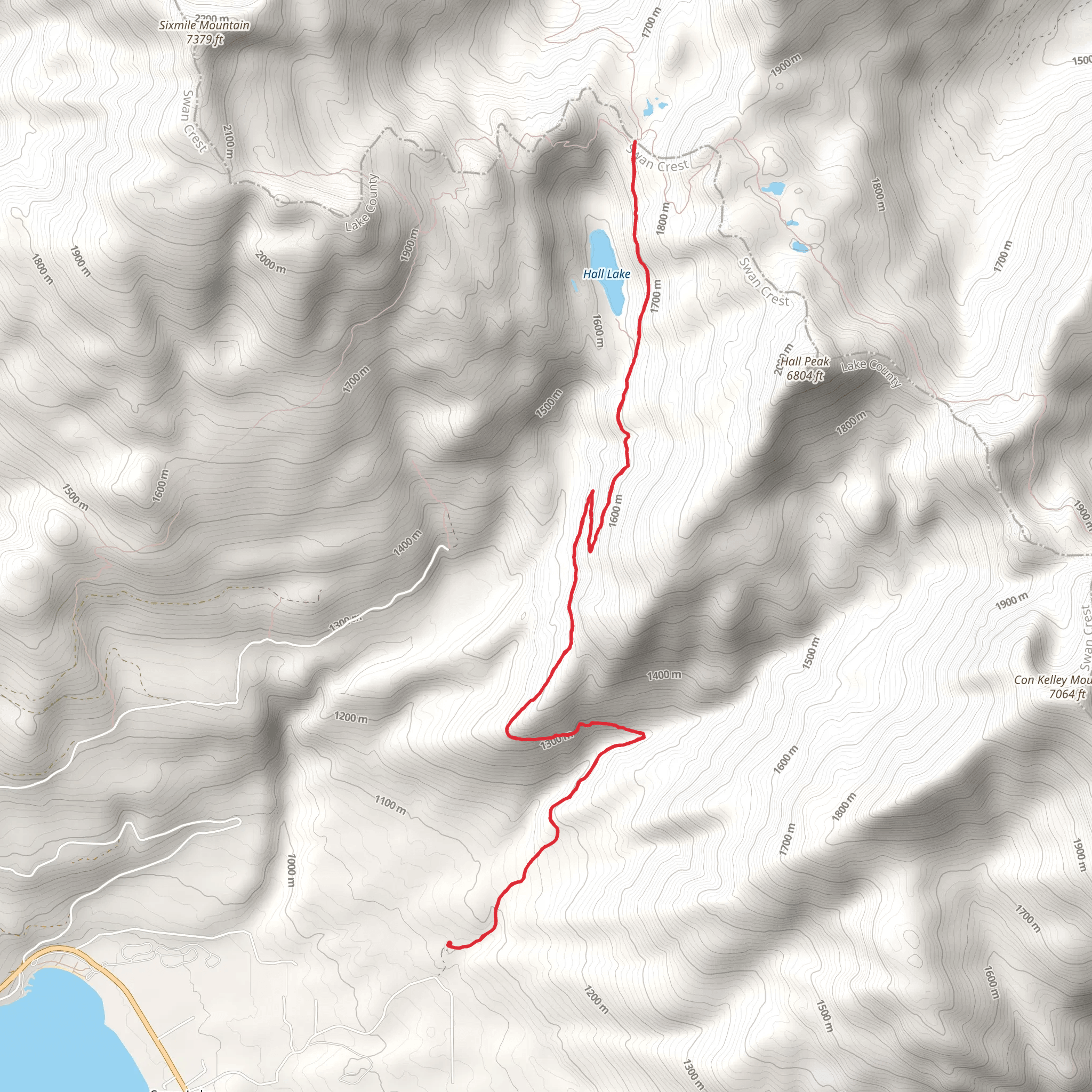 Hall Lake Trail mobile static map