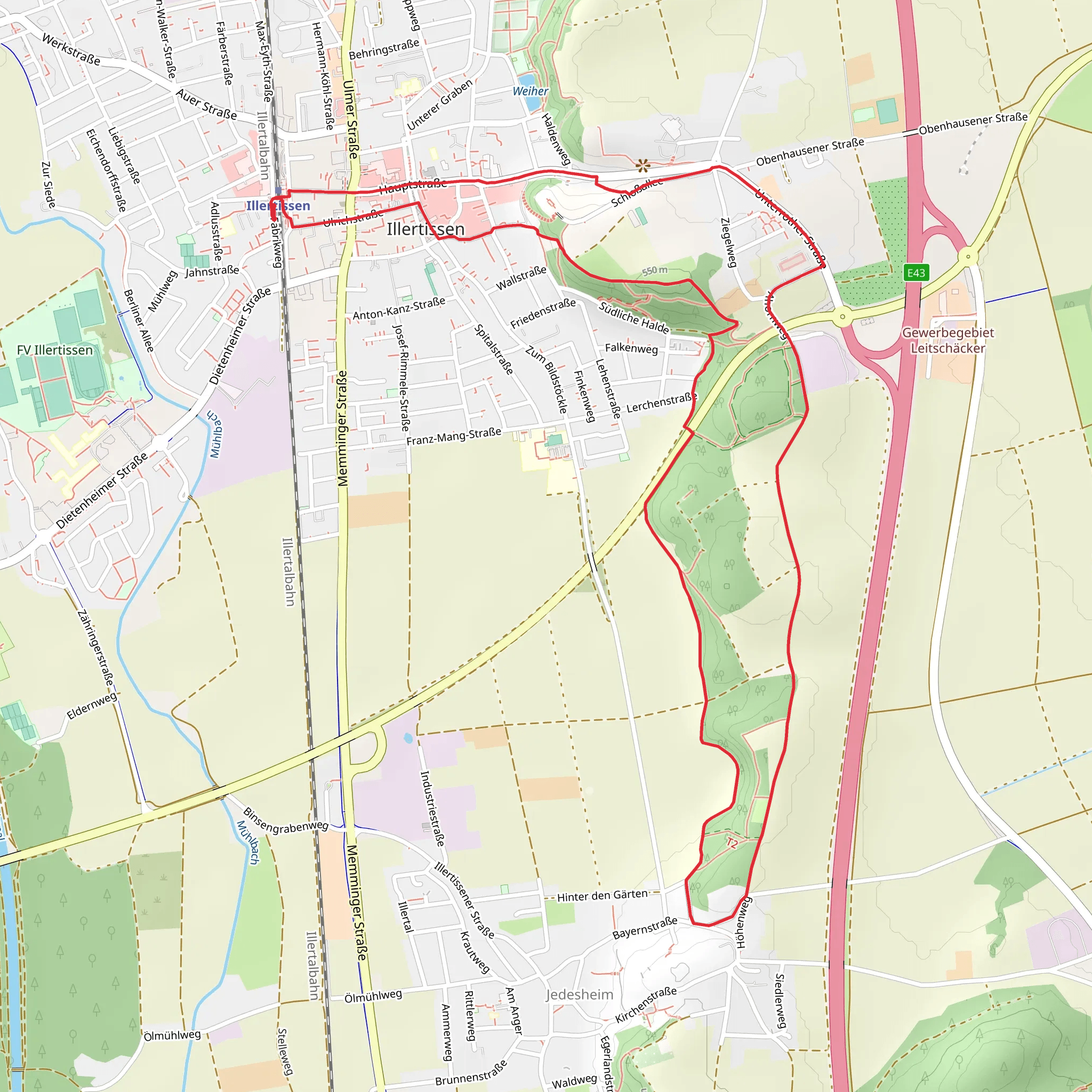 Stadt Illertissen Loop mobile static map