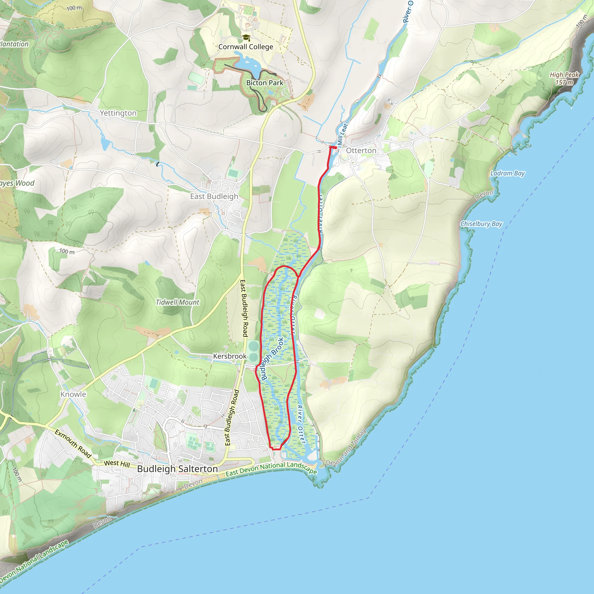 River Otter and the Otter Estuary Walk mobile static map